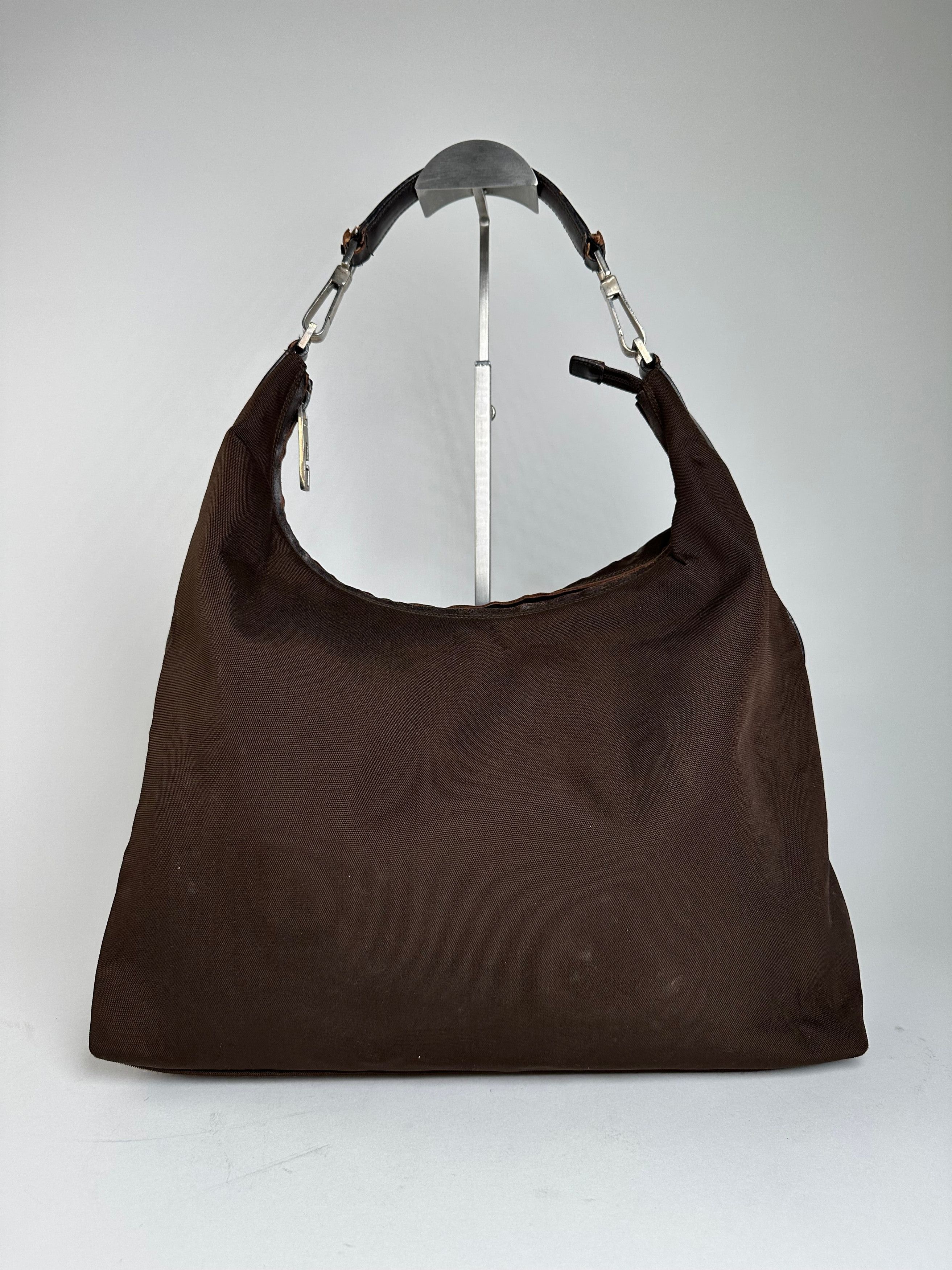Gucci Vintage Fabric Hobo Bag Brown Silver Size ONE SIZE - 1 Thumbnail