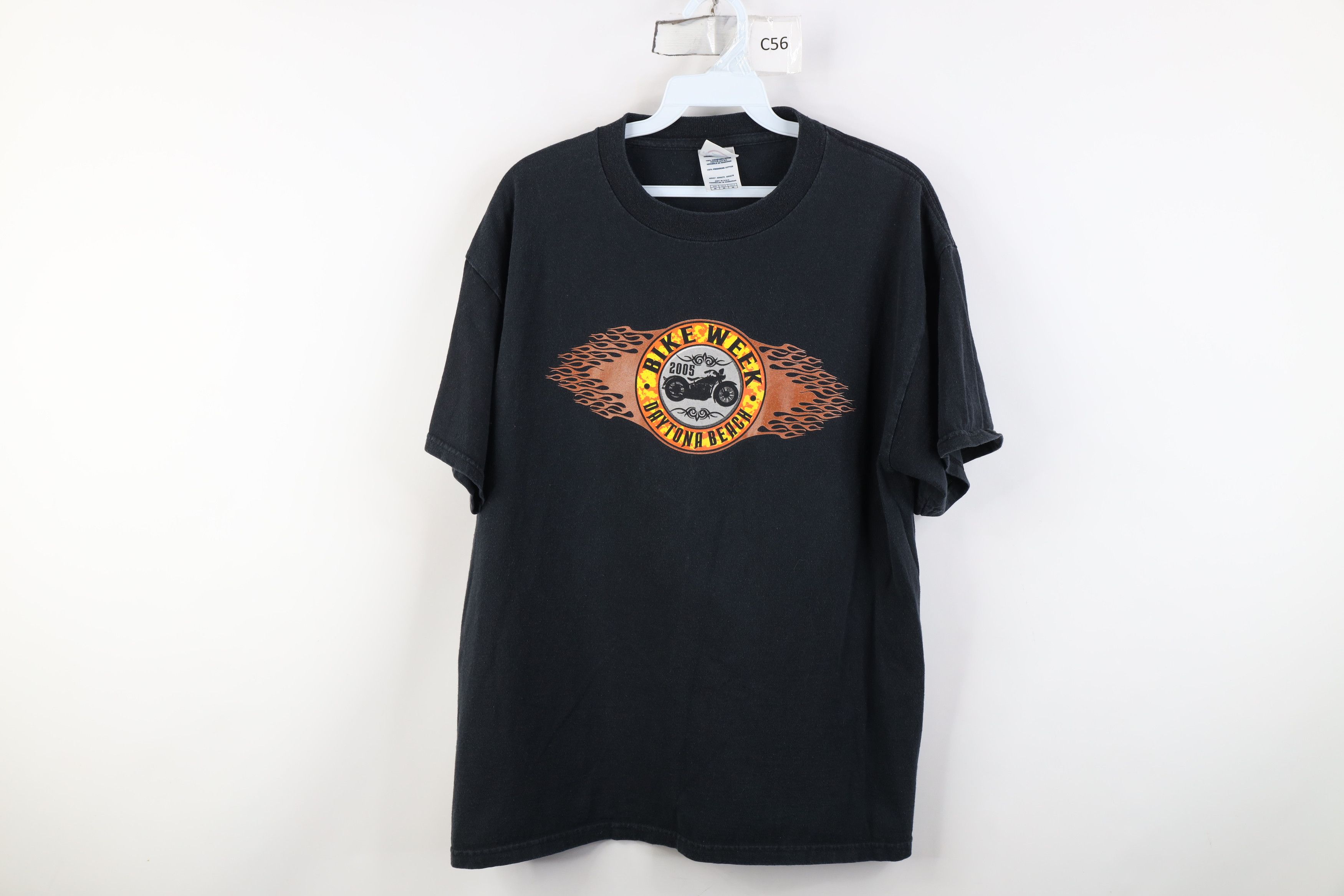 Vintage Vintage Y2K 2005 Bike Week Fire Flames Pinup Girl T-Shirt Size US M / EU 48-50 / 2 - 1 Thumbnail