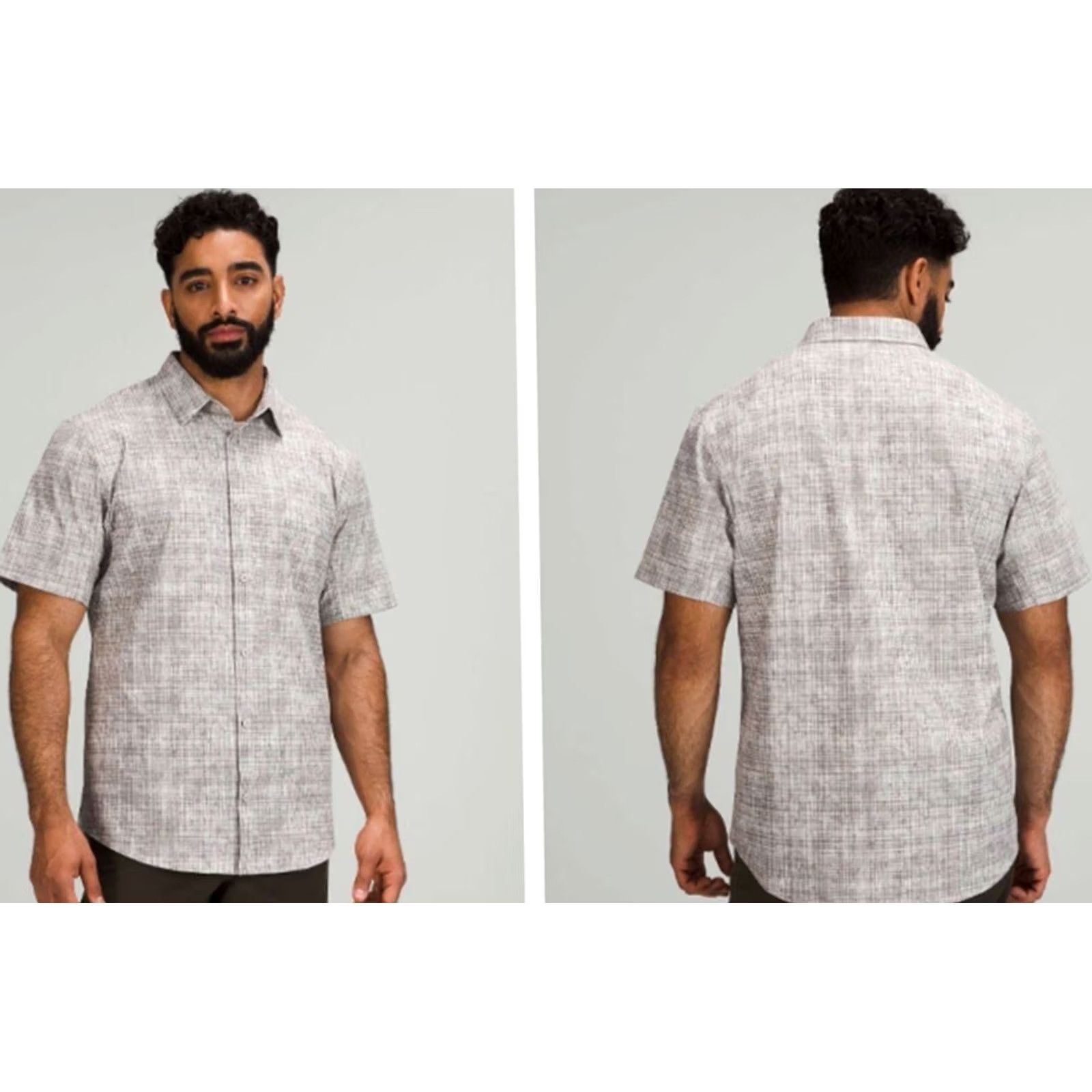 Lululemon Lululemon Button-Up Short Sleeve Ventlight Marker Check Raw Multi M Mens Shirt Multicolor Polyester Blend 21" Pit to Pit 28.5" Shoulder to Hem Size US 31 - 4 Thumbnail
