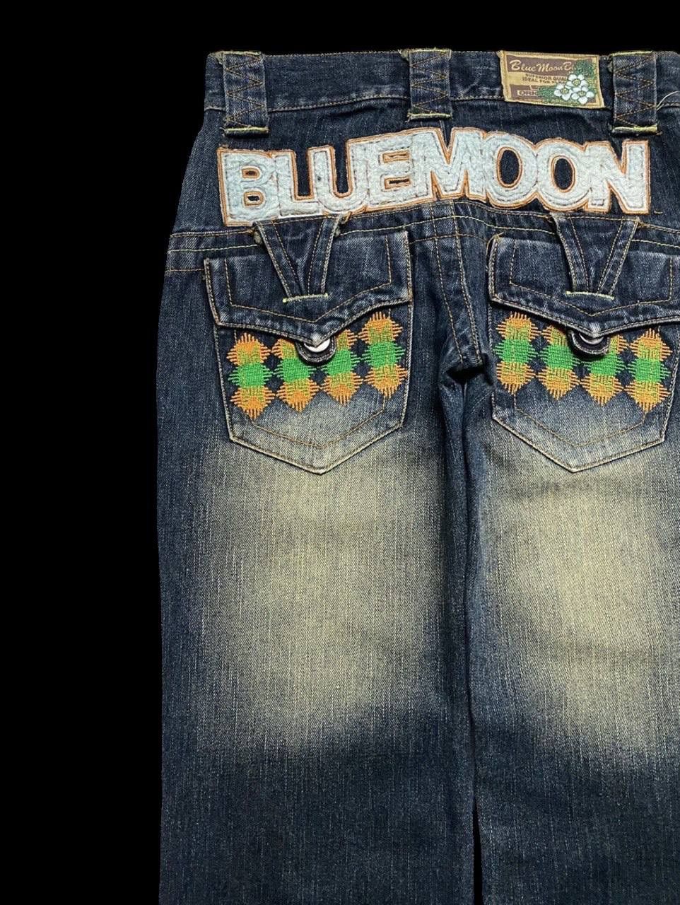 Vintage RARE 90s Blue Moon Blue Mudwash Clawmark Logo Insane Jean Size US 28 / EU 44 - 13 Thumbnail