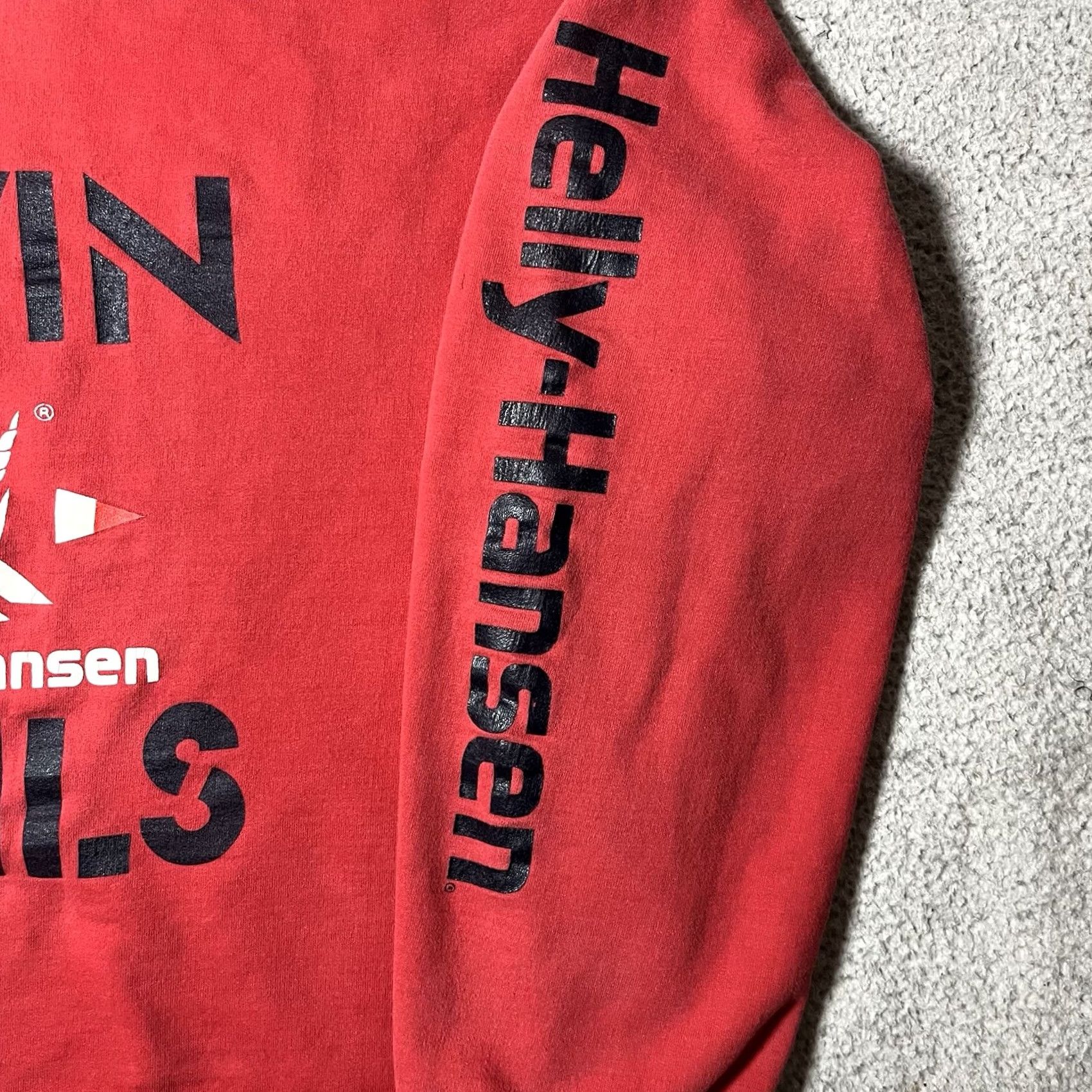 Helly Hansen VINTAGE Helly Hansen Hoodie Mens L Pullover Sea Gear Flag Made USA Sweatshirt VTG Size US L / EU 52-54 / 3 - 3 Thumbnail
