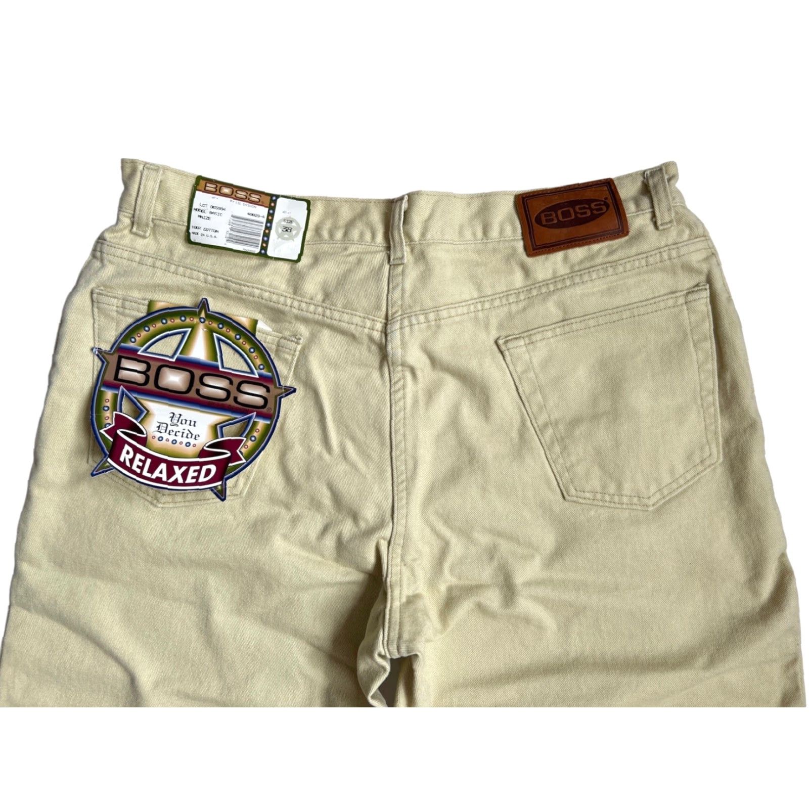 Vintage VINTAGE Boss by IG design relaxed basic jean shorts Mens 38 Beige 90s USA NWT NOS Cotton Denim Regular Jeans/Shorts Mens Size US 38 / EU 54 - 3 Thumbnail