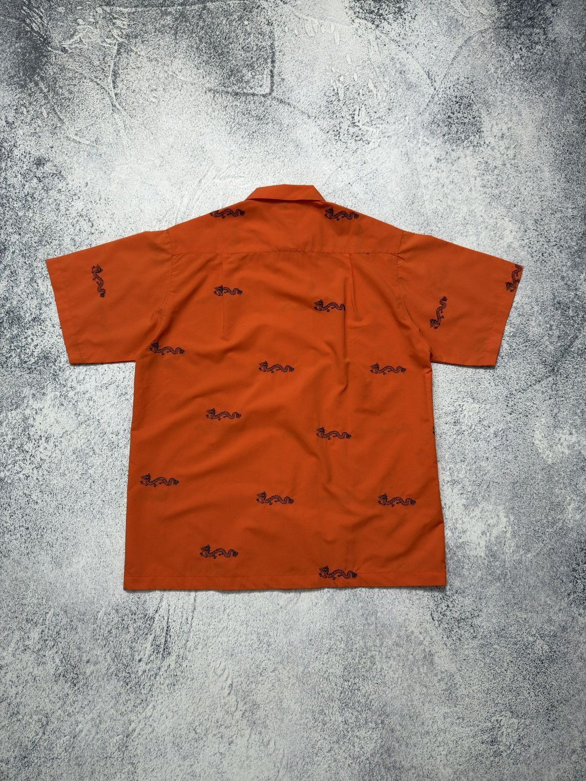 Stussy 🔥VINTAGE Y2K STUSSY DRAGON ORANGE BUTTON UP SHIRT Size US XL / EU 56 / 4 - 8 Thumbnail