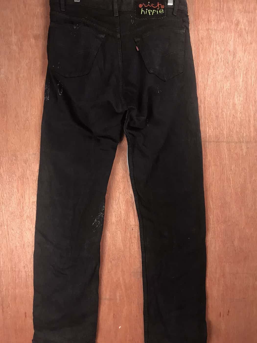 Levi's DLL Hippie Levis Black patchwork vintage Denim Pants #A2616 Size US 32 / EU 48 - 6 Thumbnail