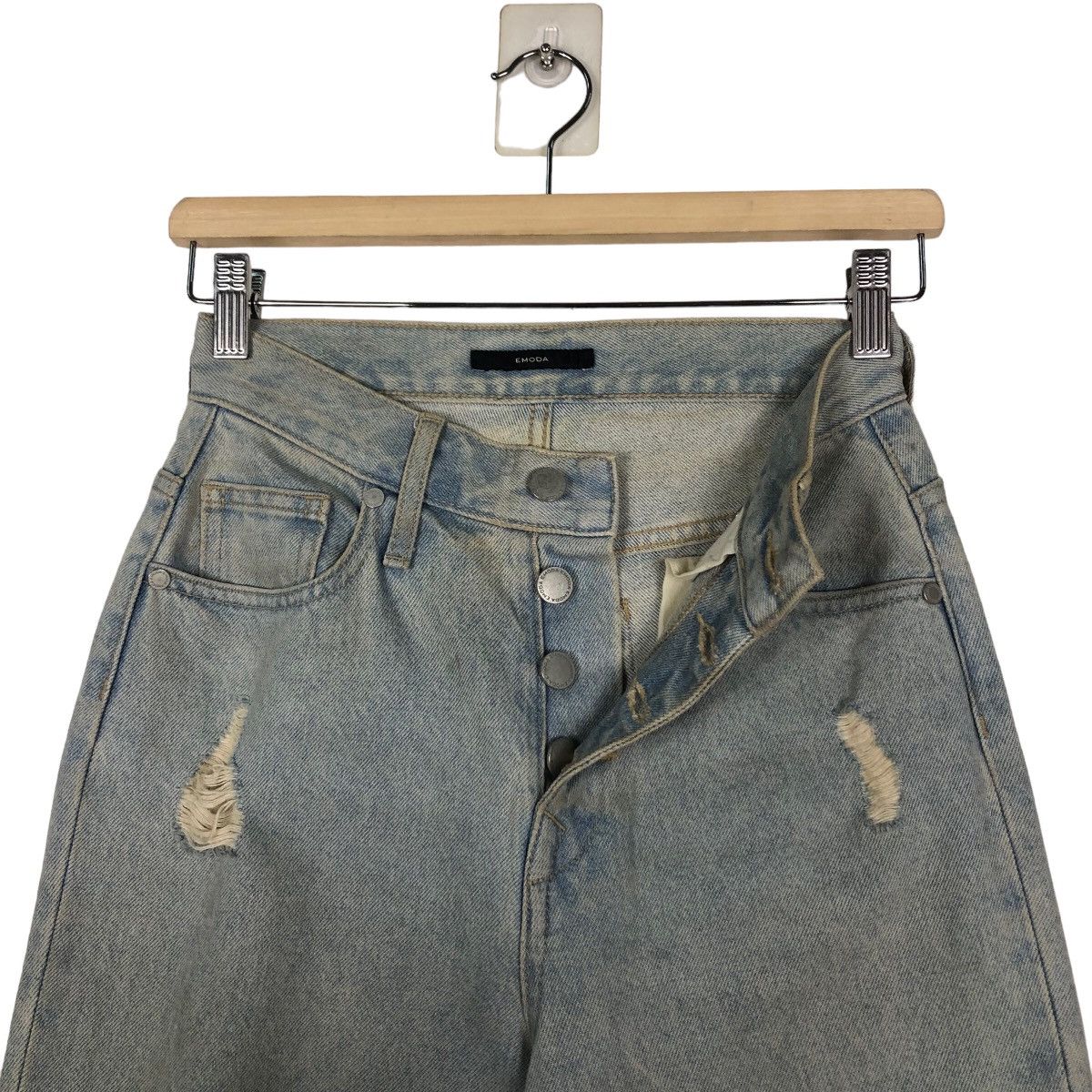 Japanese Brand DISTRESSED DENIM JEANS PUNK DESIGN EMODA JAPAN ISSEY MIYAKE Size US 26 / EU 42 - 17 Thumbnail