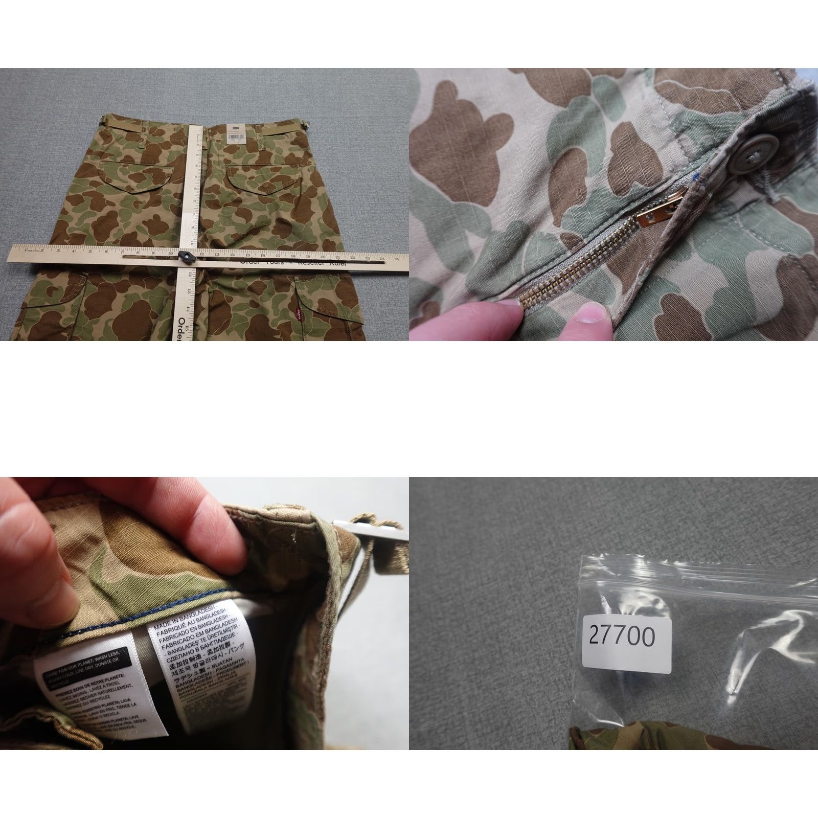 Levi's Levi's Cargo Pants Men 33x30 Camouflage Cotton Workwear NWT Baggy Adjustable Waist Pockets Size US 33 - 8 Thumbnail