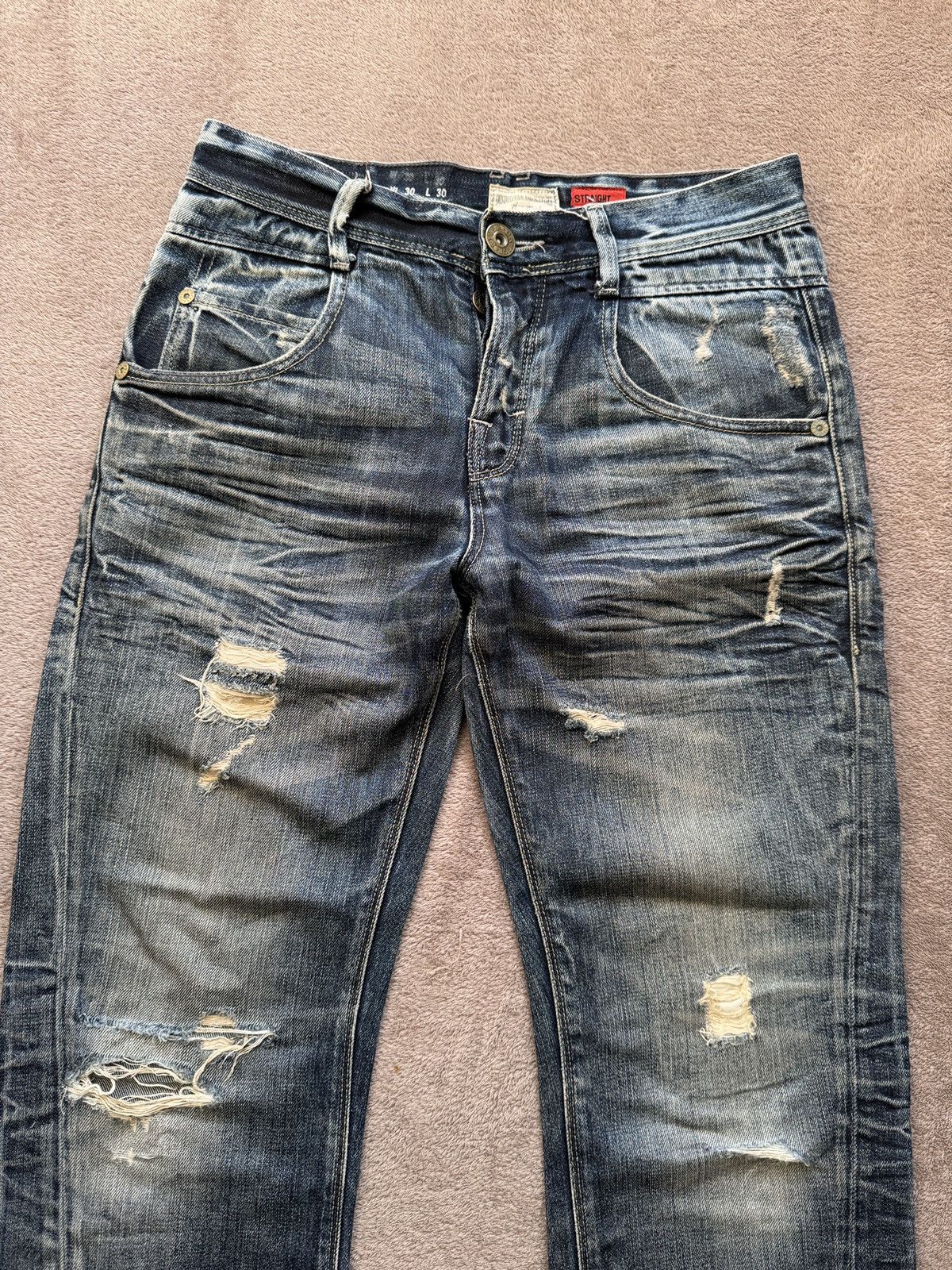 Japanese Brand Sick Y2K Mudwash Distressed Ripped Jeans LGB Ifsixwasnine Size US 32 / EU 48 - 3 Thumbnail