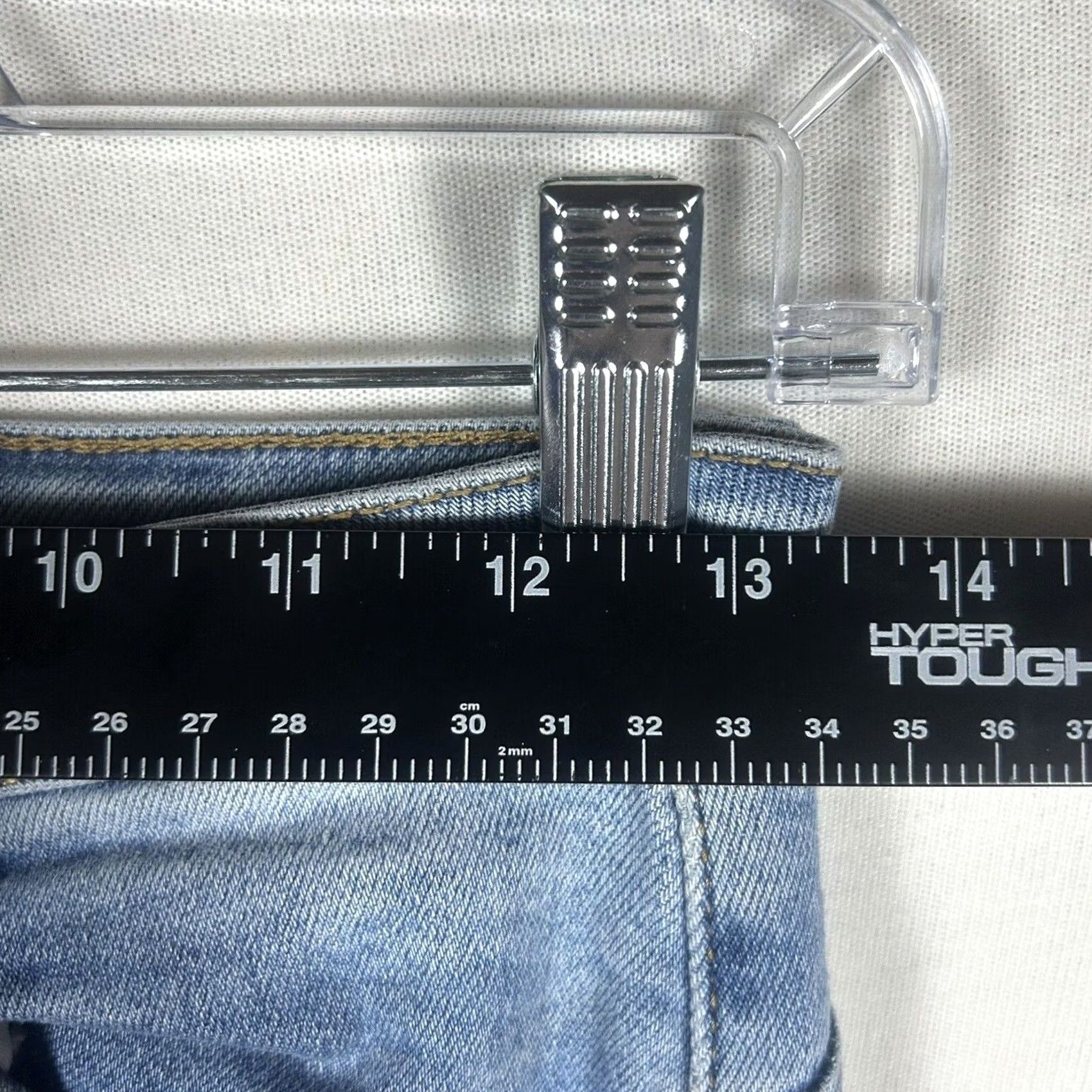 Denime Wax Jeans Button Fly Skinny Denim Juniors Size 5 Distressed Raw Hem Women's Jeans Size 27" / US 4 / IT 40 - 6 Thumbnail