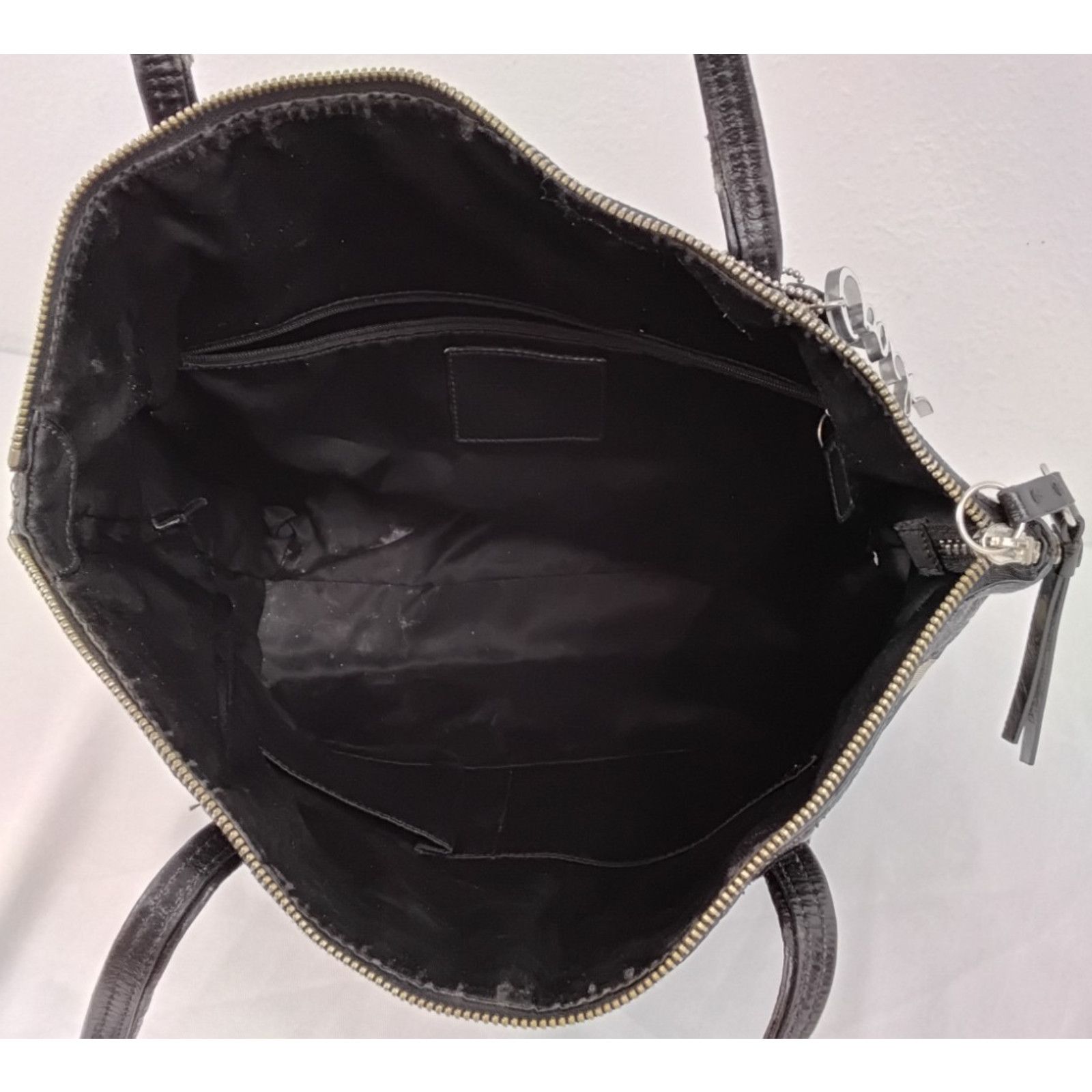 Coach Coach Signature Laura Tote Bag Black/Gray Leather F18335 Size ONE SIZE - 12 Thumbnail