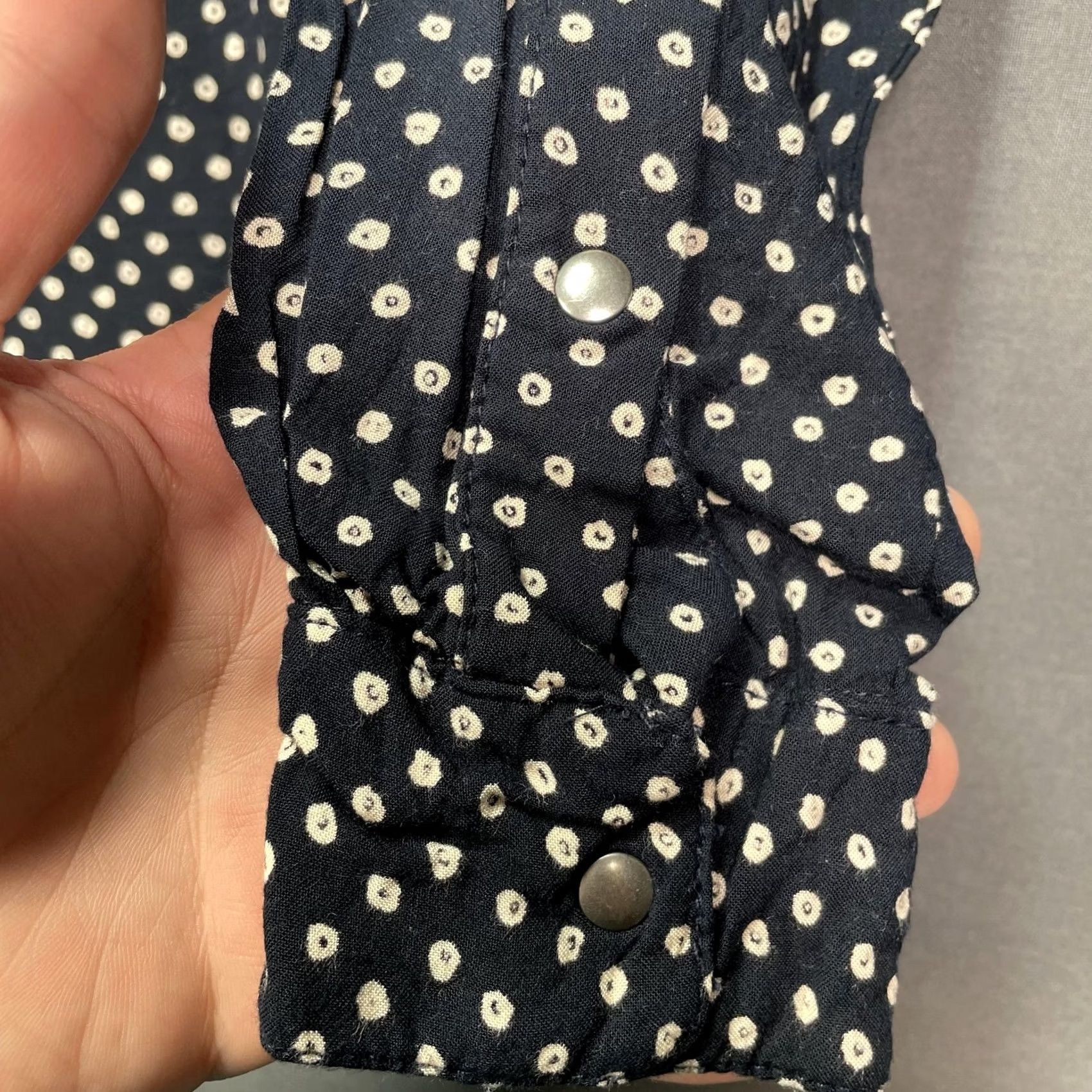 Rhythm Rhythm Shirt Mens M black Dot Long Sleeve Button Up Cotton Print Size US M / EU 48-50 / 2 - 3 Thumbnail