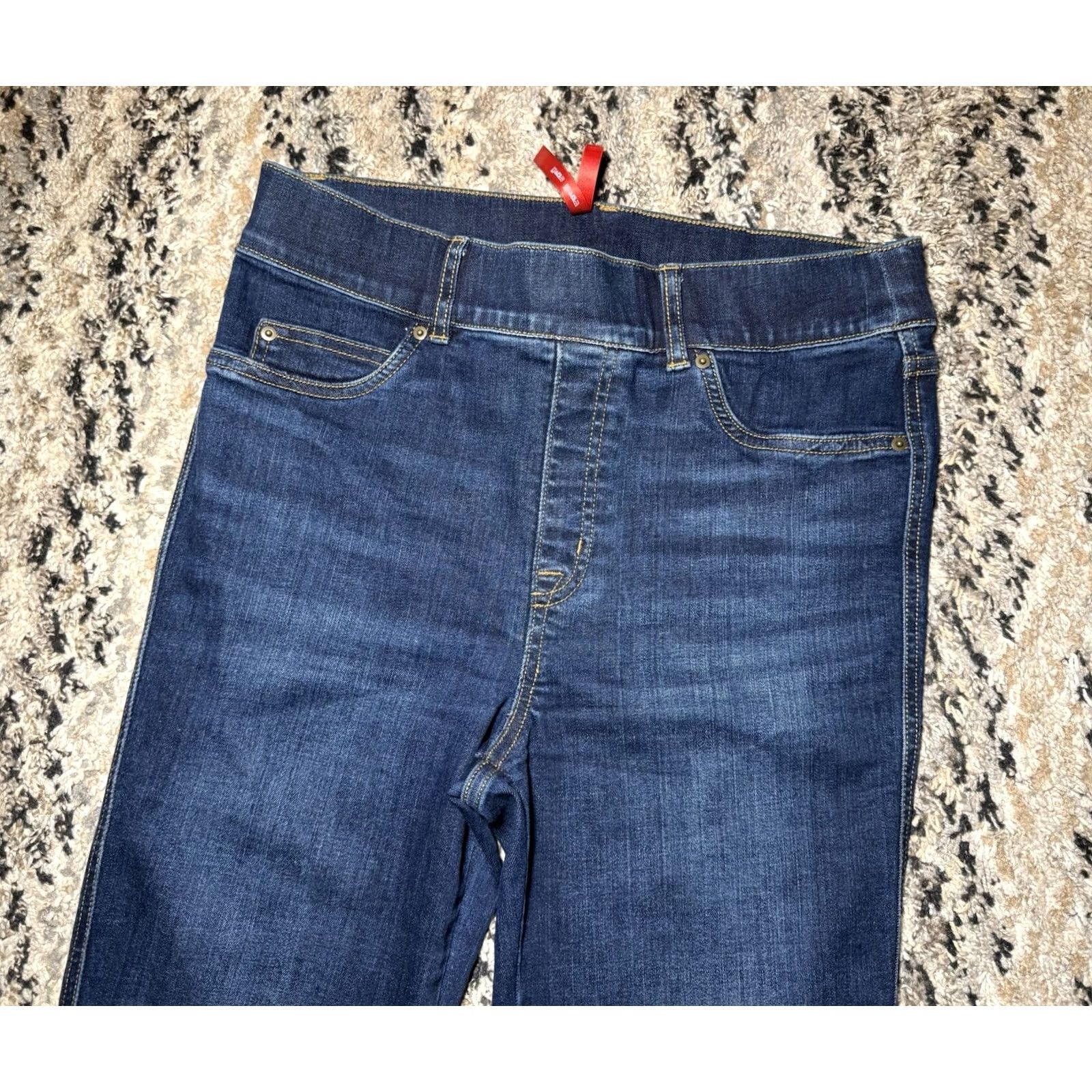 Spanx SPANX Womens Jeans Medium Flare Wide Stretch Midnight Shade Blue 20327R Size 32" / US 10 / IT 46 - 2 Thumbnail