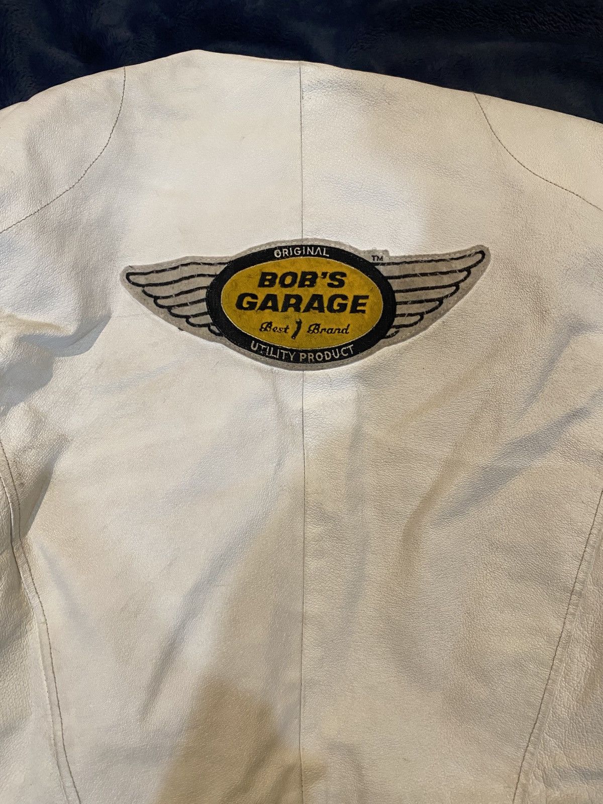 Vintage Vintage White and Black Bobs Garage Leather Jacket Size US L / EU 52-54 / 3 - 3 Thumbnail