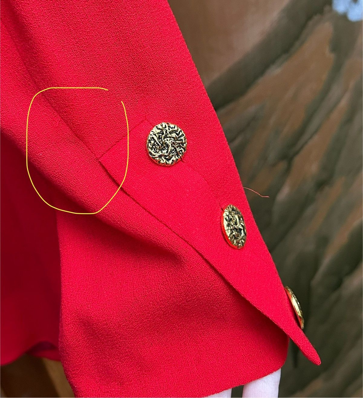 Yves Saint Laurent 70s Yves Saint Laurent Rive Gauche Red Blazer Gold Buttons Size S / US 4 / IT 40 - 12 Thumbnail
