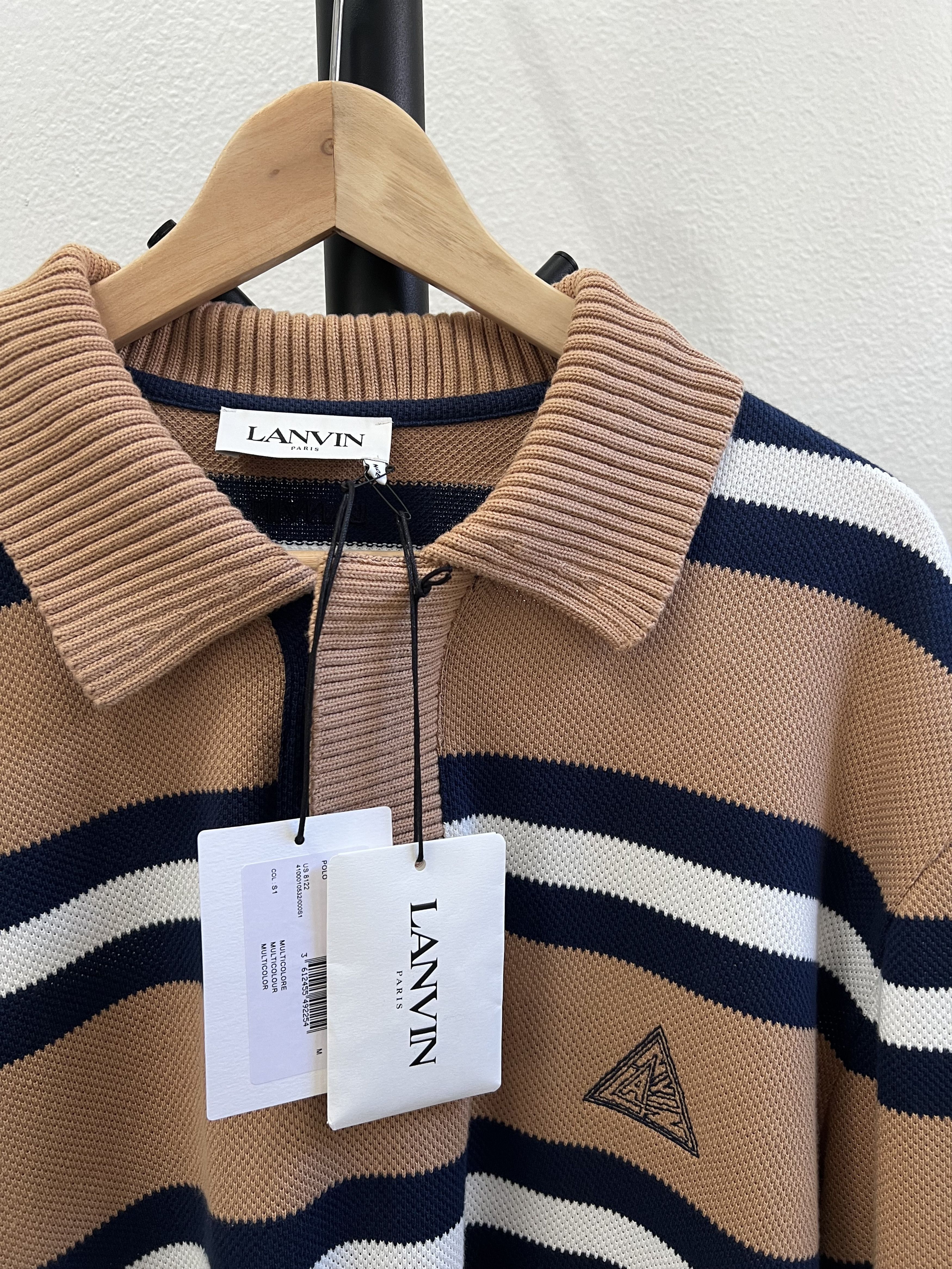 Lanvin LANVIN Oversized Striped Logo Poloshirt Size US M / EU 48-50 / 2 - 3 Thumbnail