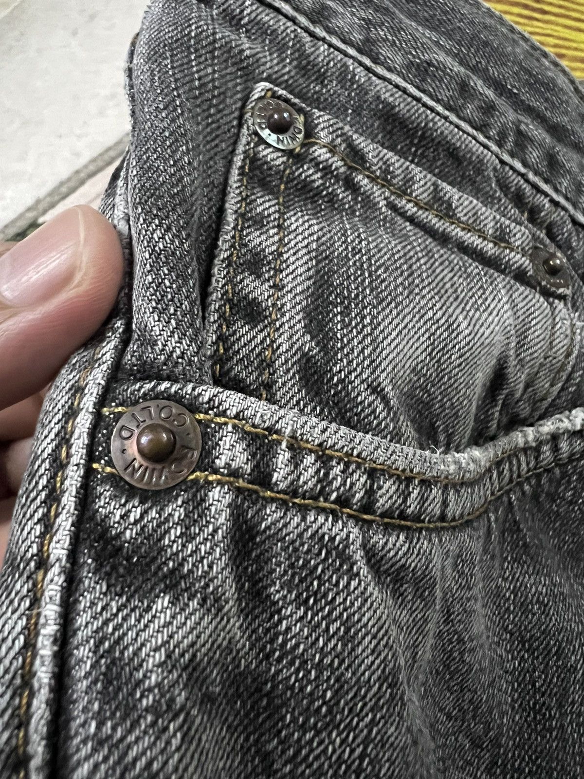 Edwin × If Six Was Nine × Japanese Brand EDWIN 503 FADED BLACK DISTRESSED JEANS VERY RARE Size US 28 / EU 44 - 5 Thumbnail