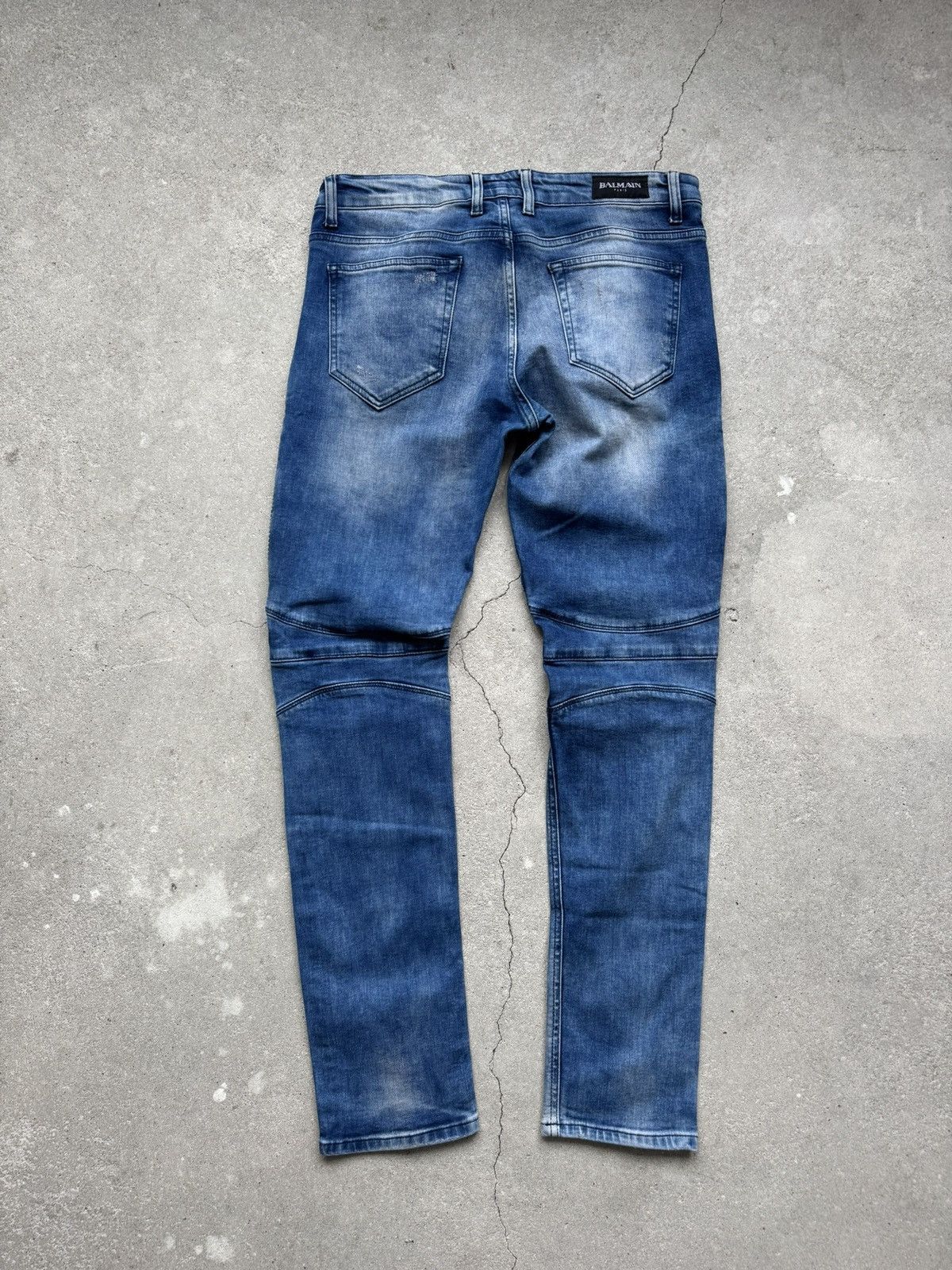 Balmain Balmain Biker Jeans Distressed Ribbed Design Size US 33 - 11 Thumbnail