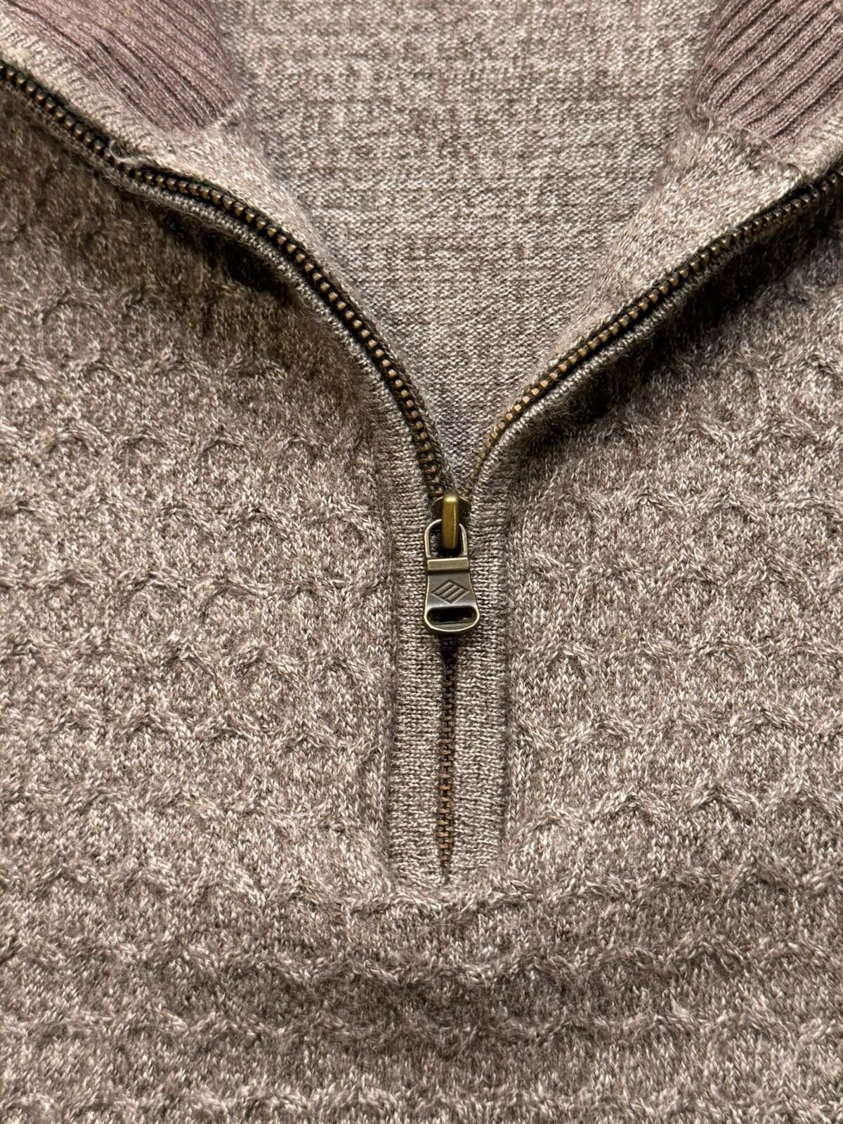 Joseph Abboud Joseph Abboud Men's L Brown 1/4 Quarter Zip Knit Shirt [710] Size US L / EU 52-54 / 3 - 5 Thumbnail