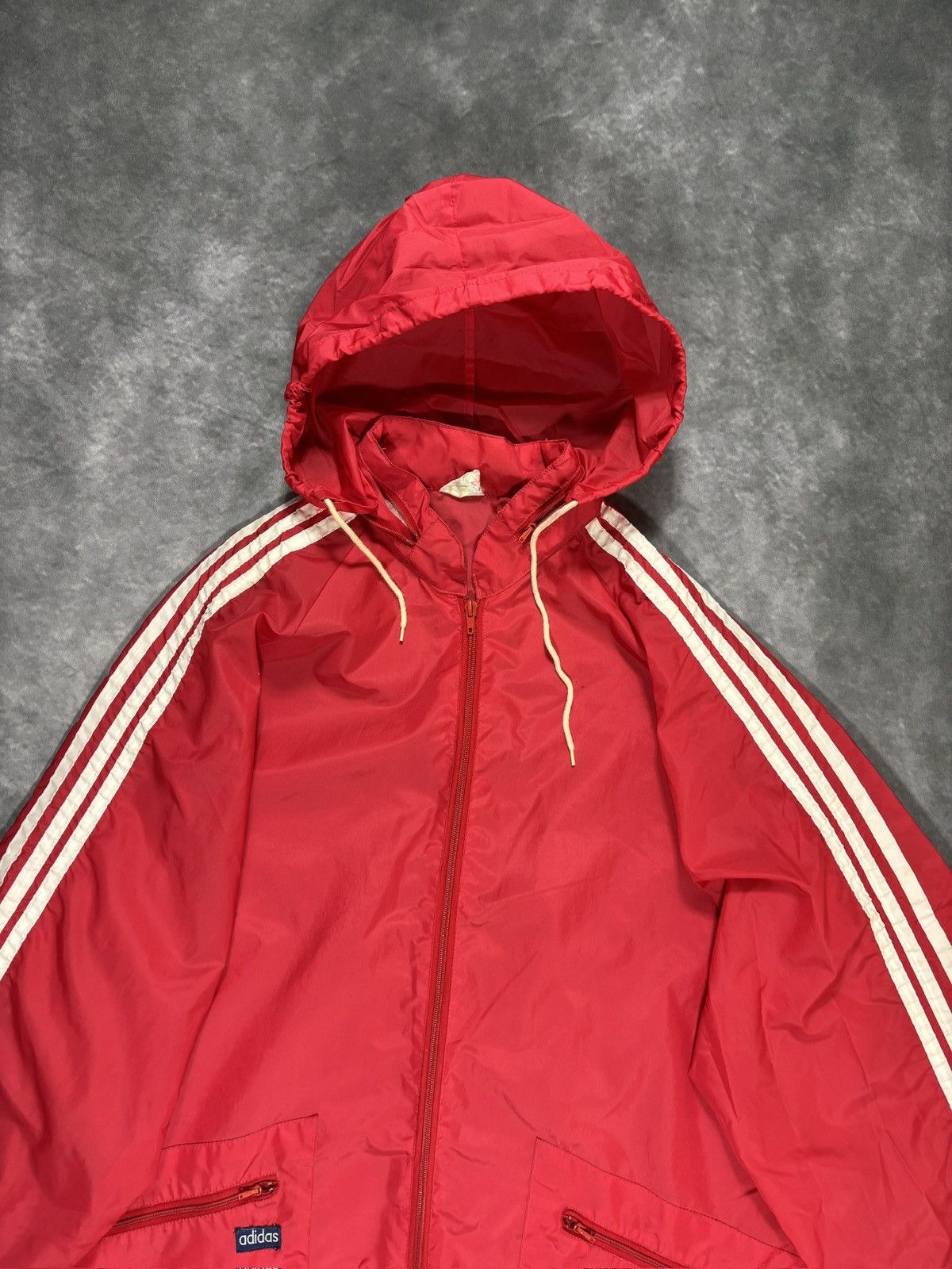 Adidas 1980s Adidas Windbreaker Vintage Track Jacket Hood 3 Stripe Size US M / EU 48-50 / 2 - 6 Thumbnail