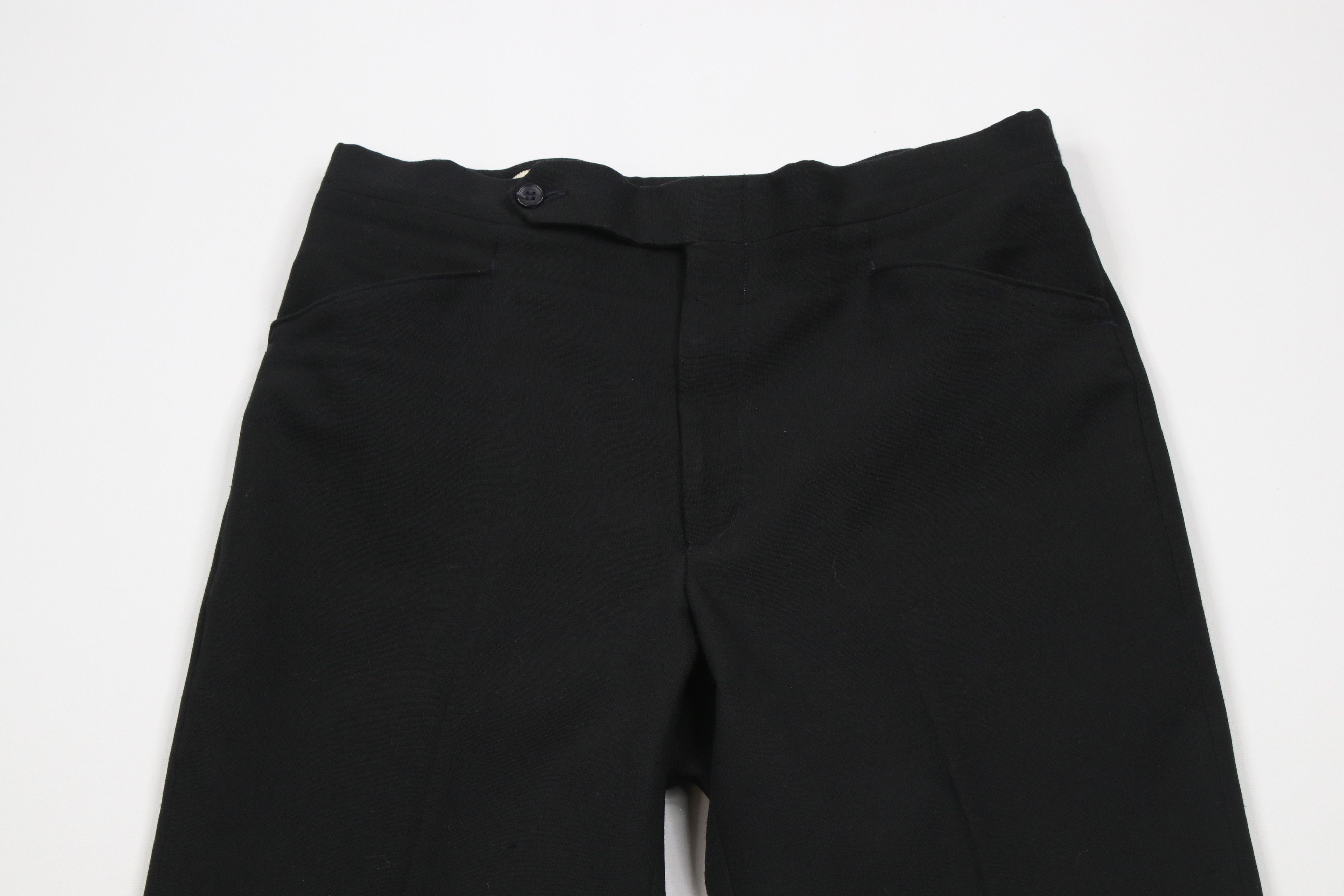 Vintage Vintage 70s Streetwear Flared Wide Leg Chino Pants Black Size US 33 - 2 Thumbnail