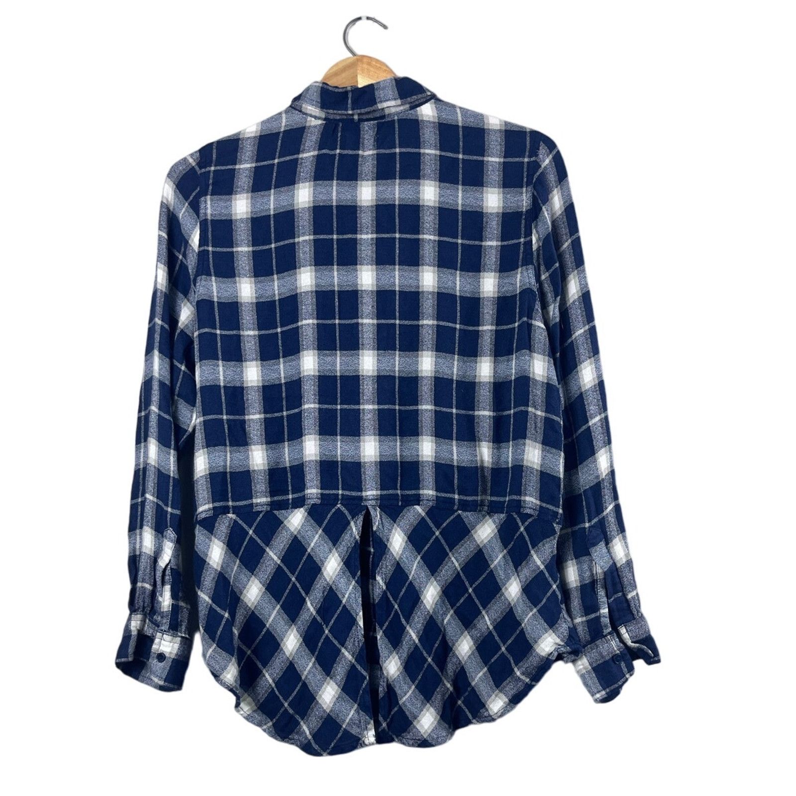 Lucky Brand Lucky Brand Women's Blue Plaid Button-Front Shirt - L Size L / US 10 / IT 46 - 3 Thumbnail