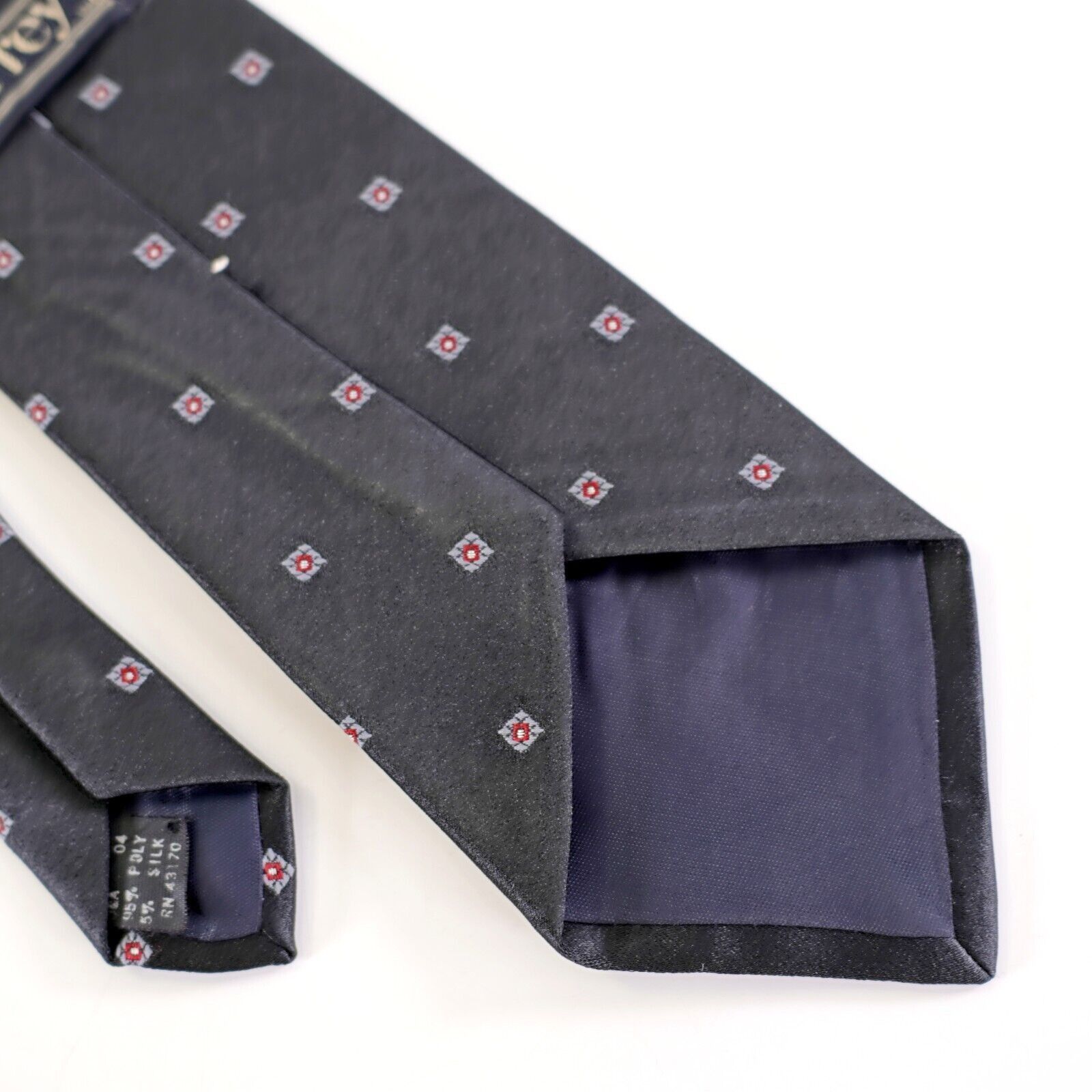 Vintage Surrey Polyester Silk Black Geometric Short Skinny Tie Size ONE SIZE - 5 Thumbnail