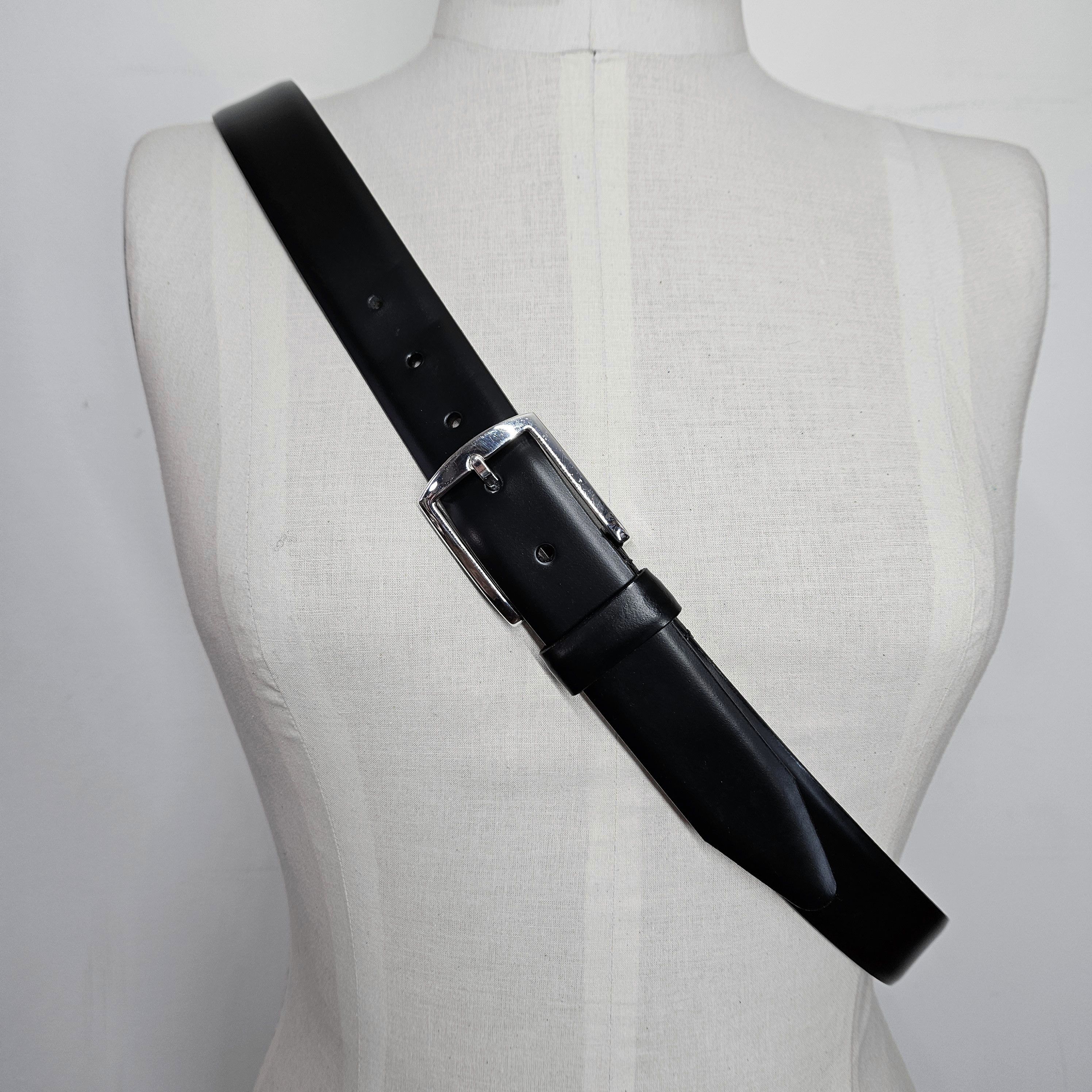 Allen Edmonds Allen Edmonds 43-48" Belt Midland Black Smoothe Leather Size 44 - 2 Thumbnail