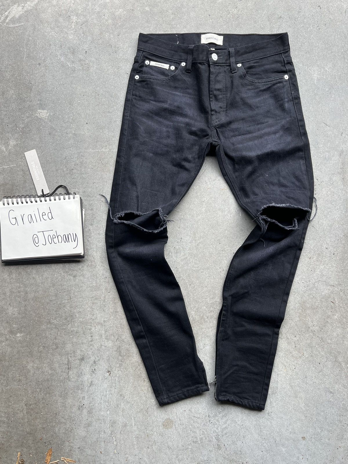 image of Black Denim Essentials Fear Of God, Men's (Size 30)