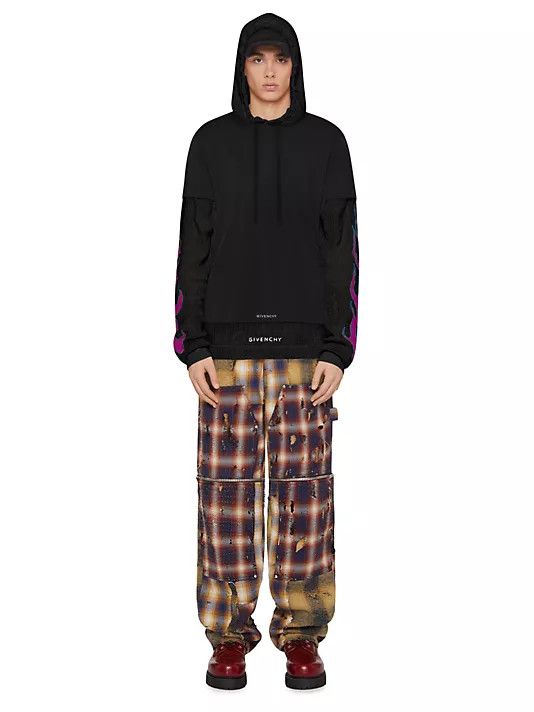 Givenchy o1w1db10325 Mesh Hoodie Shirt in Black/Pink Size US L / EU 52-54 / 3 - 4 Thumbnail