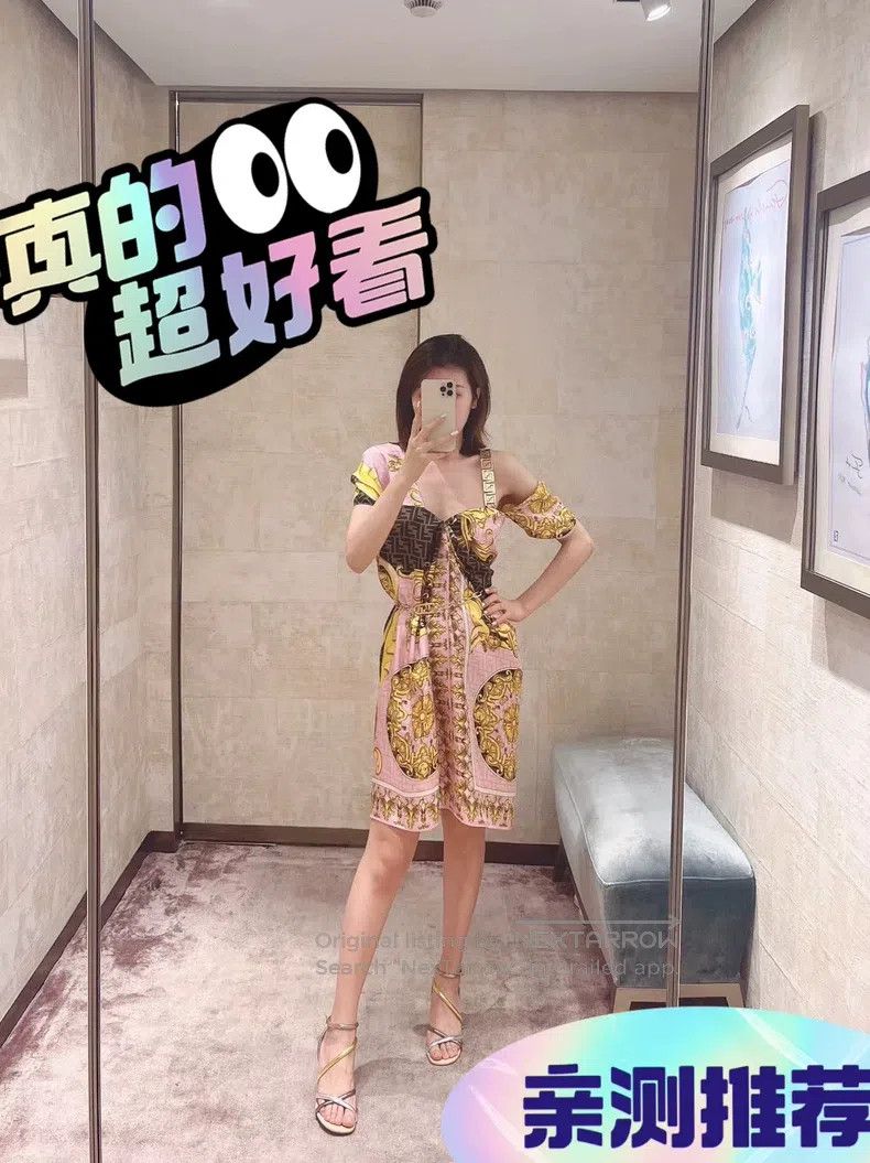 Fendi Fendi Versace Collaboration Dress, 100% Mulberry Silk, Pin Size XXS / US 00 / IT 34 - 7 Thumbnail