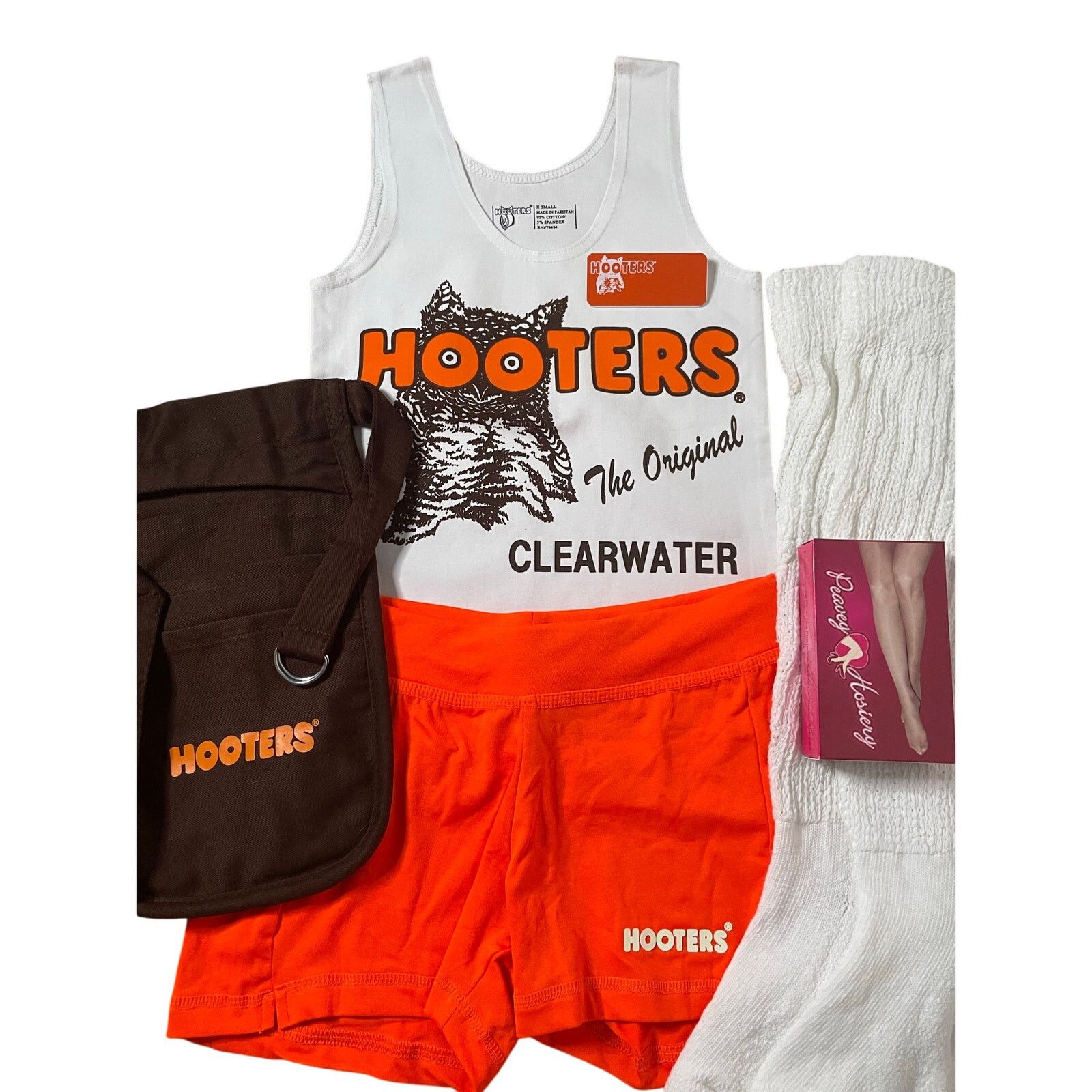 Other New Hooters Tank Shorts Pouch Name Tag Socks Pantyhose Xs Size XS / US 0-2 / IT 36-38 - 2 Thumbnail