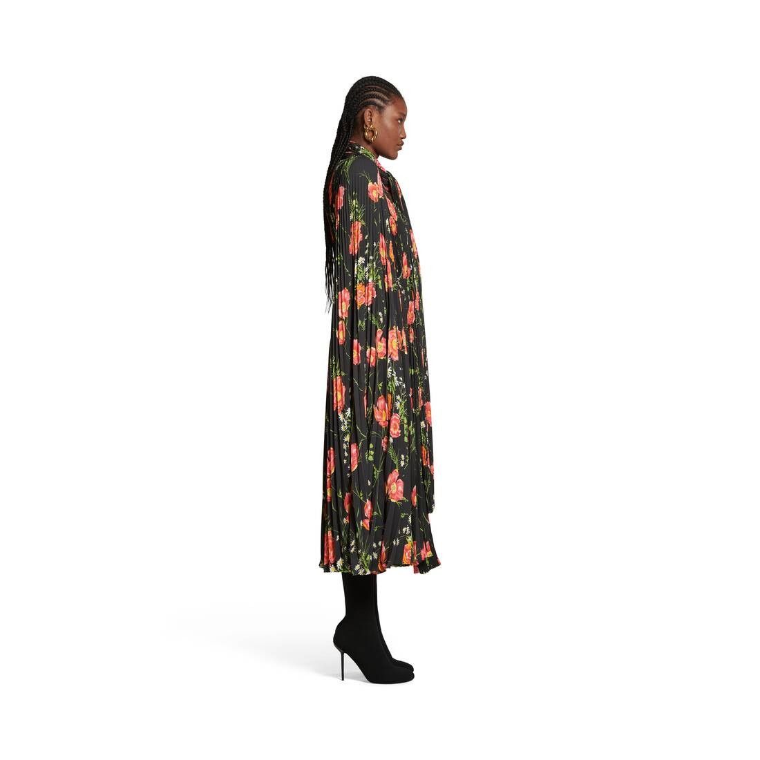 Balenciaga o1bcso1str0525 Poppy Scarf Pleated Dress in Multicolor Size XL / US 12-14 / IT 48-50 - 3 Thumbnail