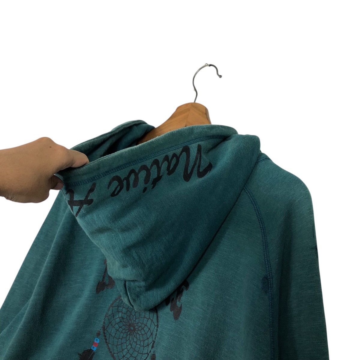 Japanese Brand Vintage LockHeaven Teal Zip Hoodie Embroidered Dreamcatcher Size US L / EU 52-54 / 3 - 11 Thumbnail
