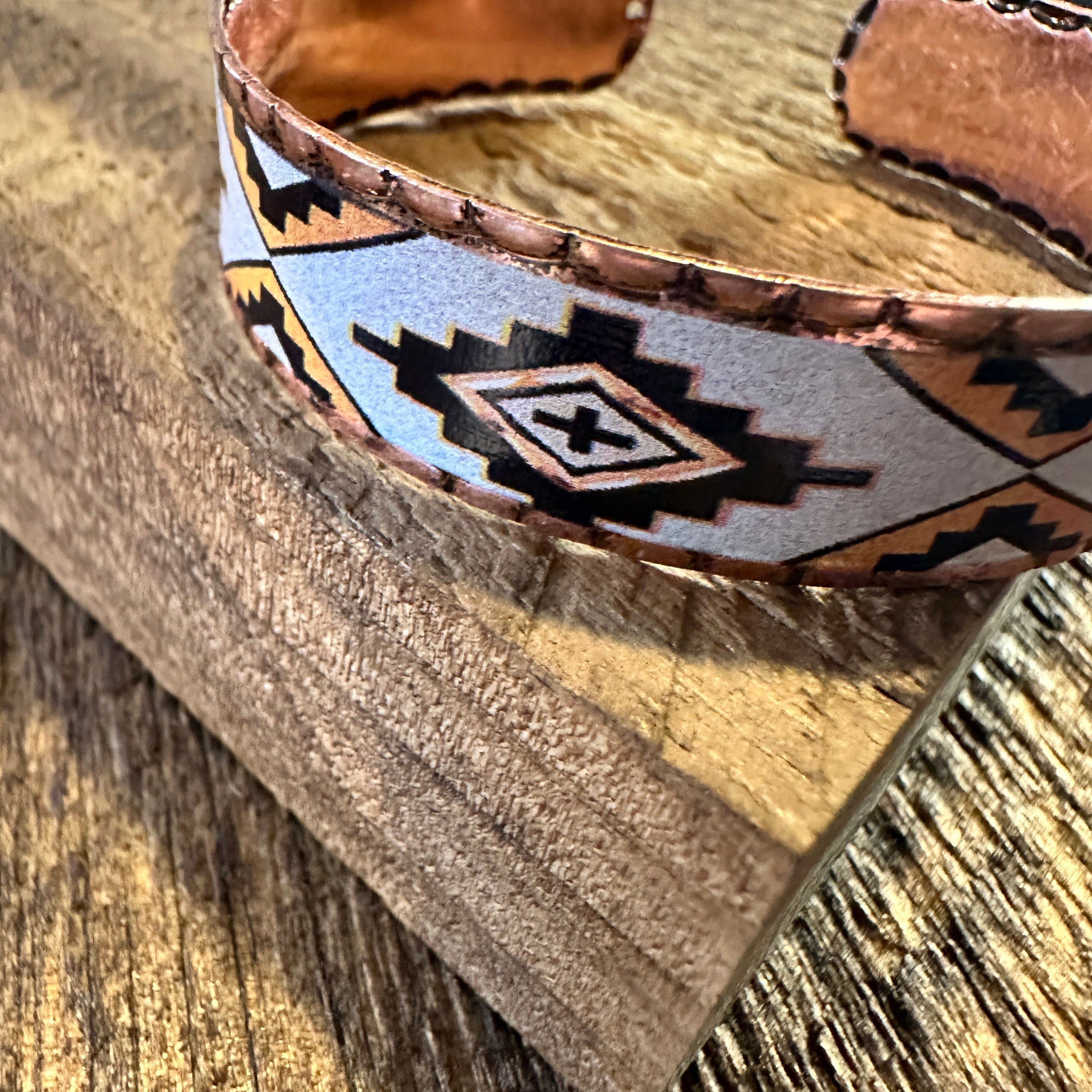 Other Handmade Boho Native American Navajo Copper Narrow Cuff Brac Size ONE SIZE - 5 Thumbnail