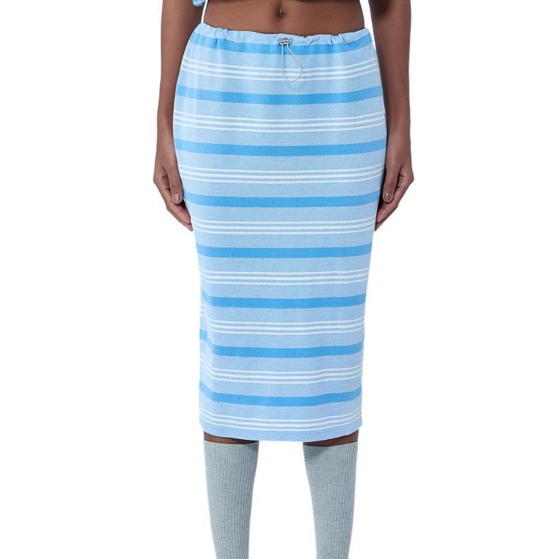 PRADA Blue Striped Skirt New & Authentic (Women's size:IT 38