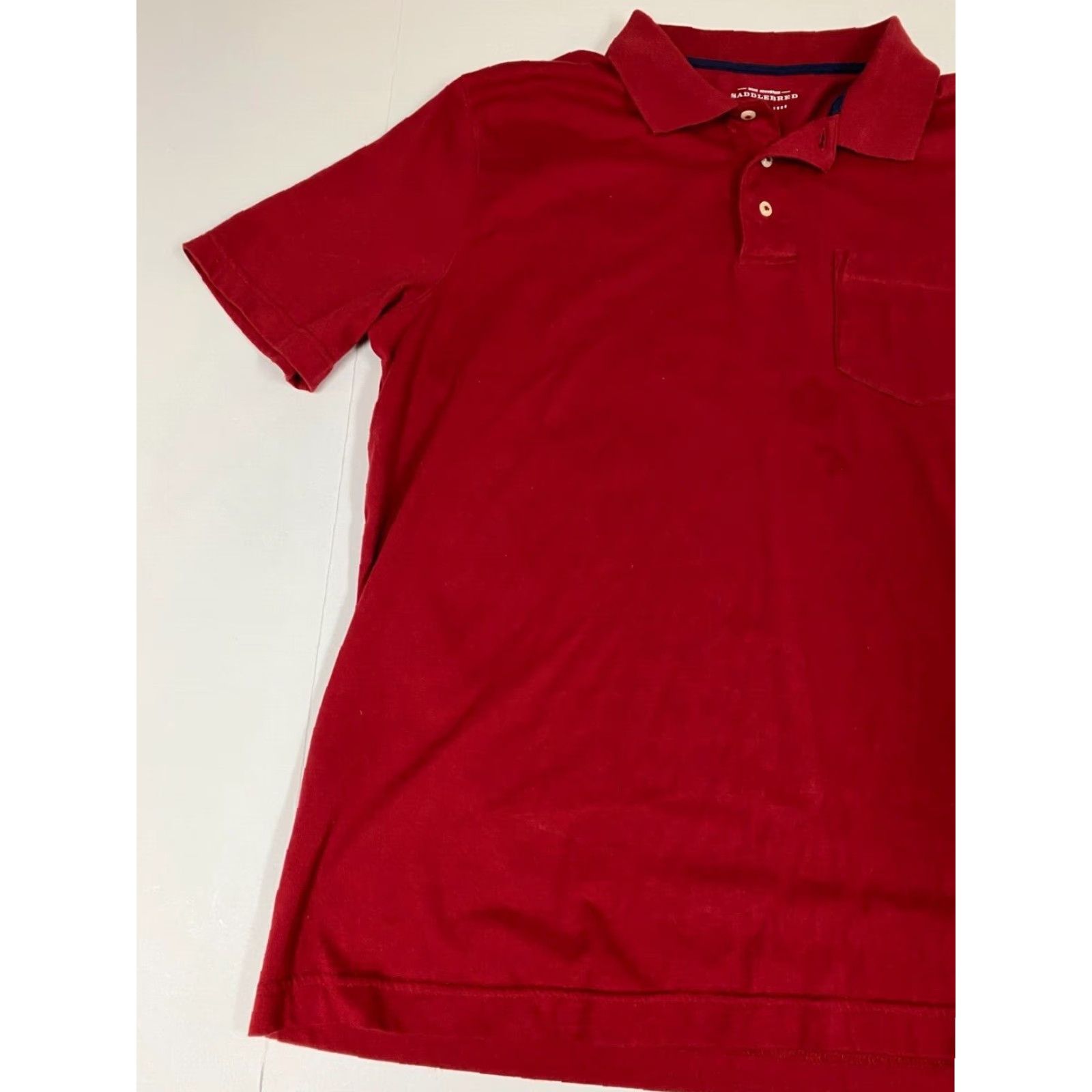 Vintage Saddlebred Polo Shirt Mens L Red Short Sleeve Cotton Polyester Blended Logo Collared Modern All Seasons Beach Vintage No Size US L / EU 52-54 / 3 - 3 Thumbnail
