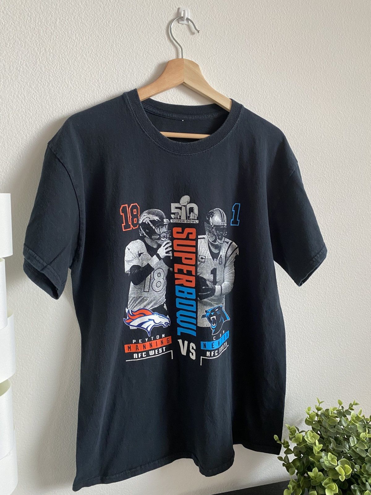 NFL Super Bowl 50 Tee Denver Broncos Payton Manning Size US XL / EU 56 / 4 - 2 Thumbnail
