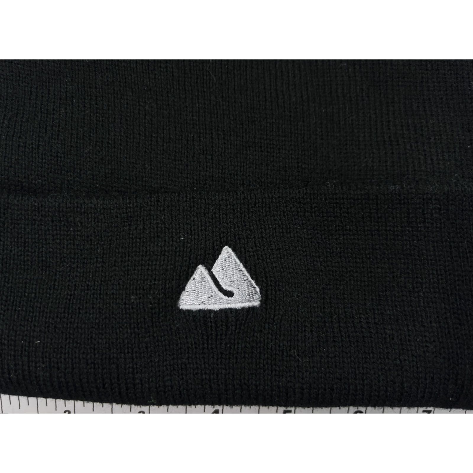 Vintage PromoHeadwear Beanie Hats One Size Adult Black Knit Acrylic Mountain Peaks Outdoor Ski Beanie Mens Womens Size ONE SIZE - 2 Thumbnail