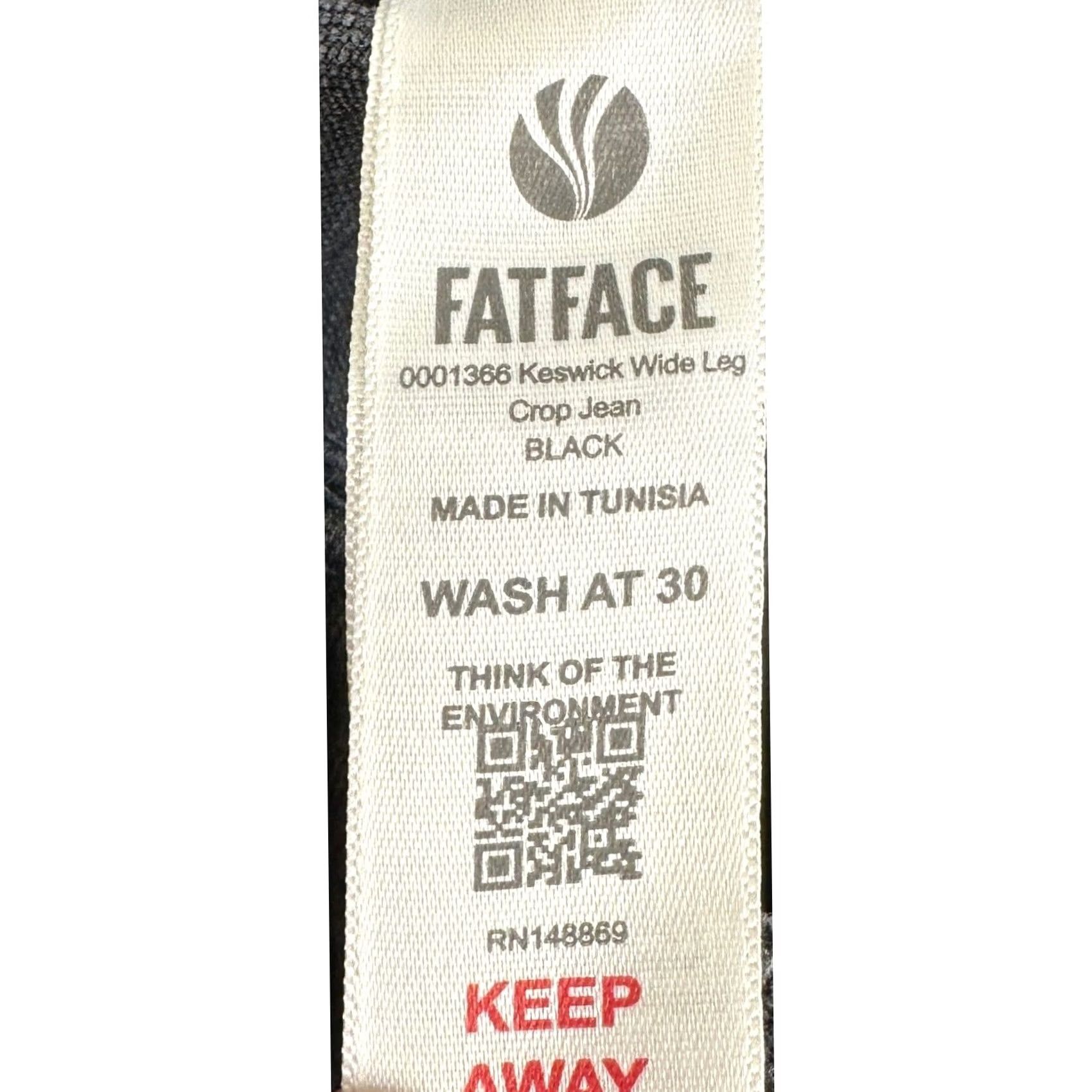 FatFace Fat Face Keswick Jeans Cropped Wide Leg Womens 16R Black Denim NEW Pockets Comfort Stretch Size 38" / US 16 / IT 52 - 6 Thumbnail