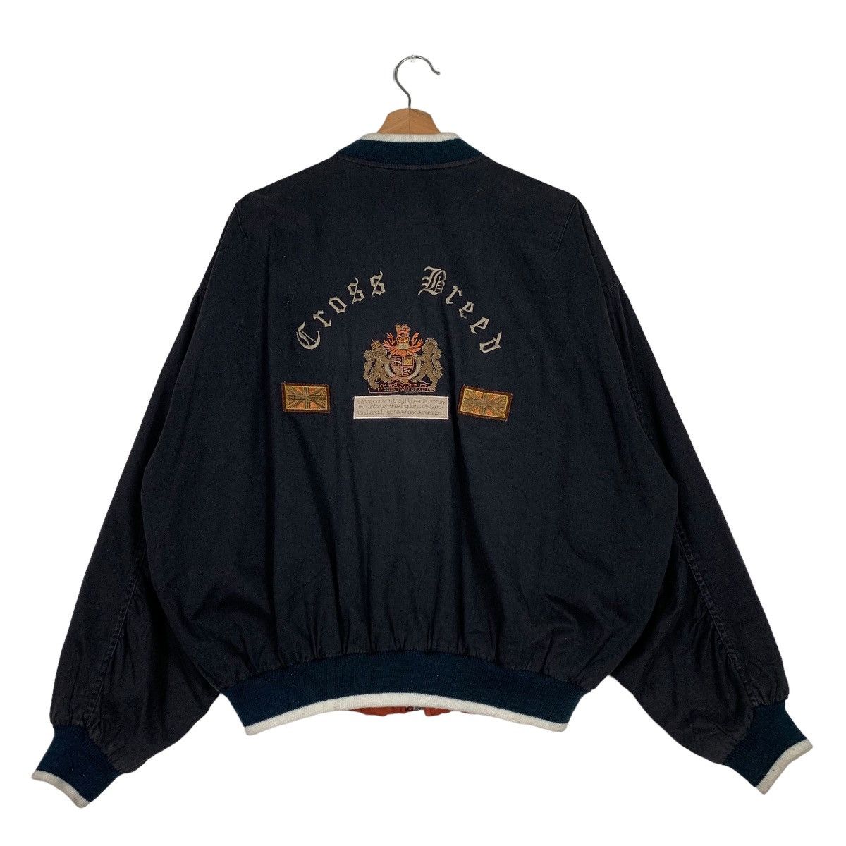 Japanese Brand CROSS BREED Big Logo Reversible Bomber Jacket #0118-C7 Size US L / EU 52-54 / 3 - 1 Thumbnail