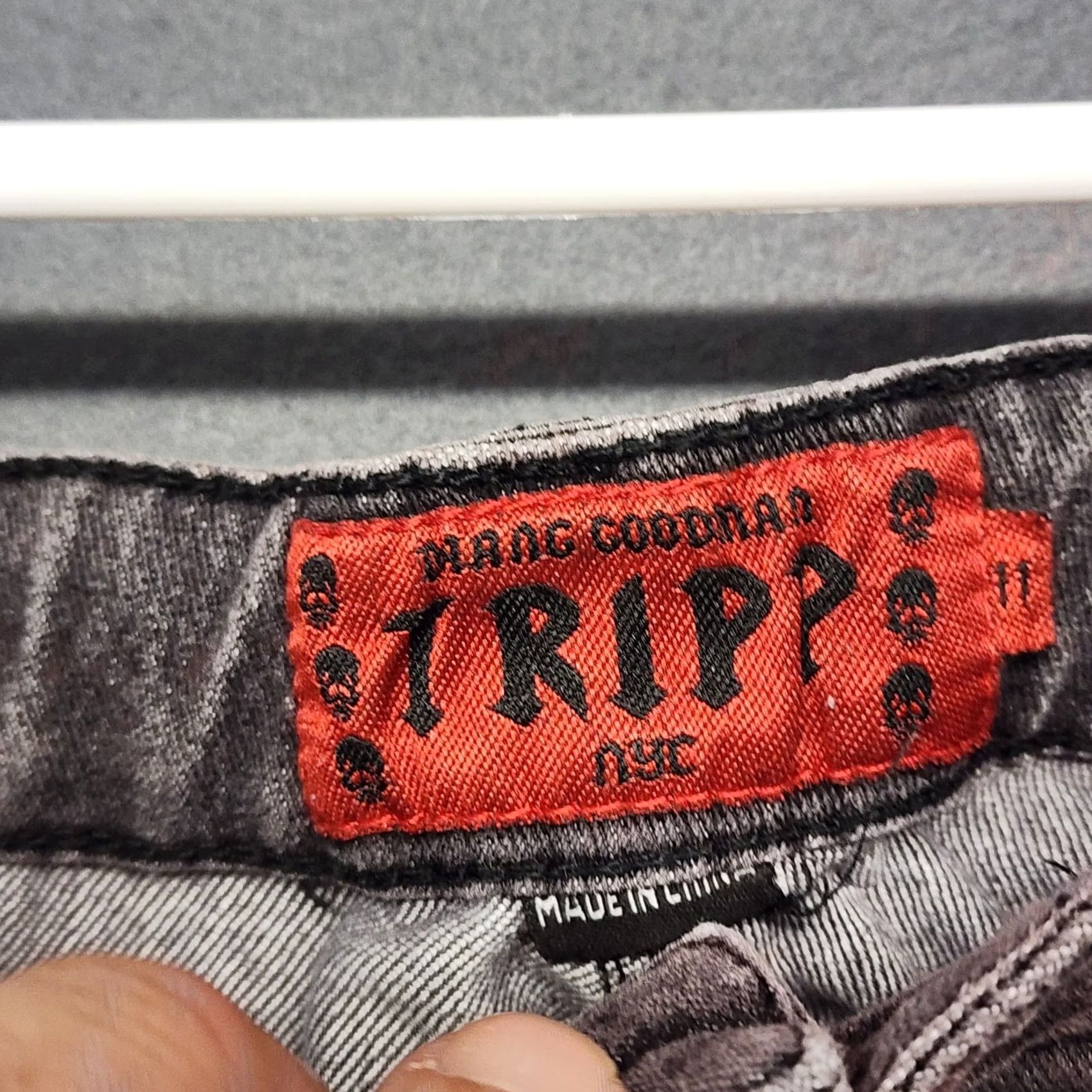Tripp NYC VINTAGE Tripp NYC Skinny Jeans Jegging Women Juniors Size 11 Purple Distressed Goth Punk Emo Grunge Stretch Womens Jegging Size 32" / US 10 / IT 46 - 3 Thumbnail
