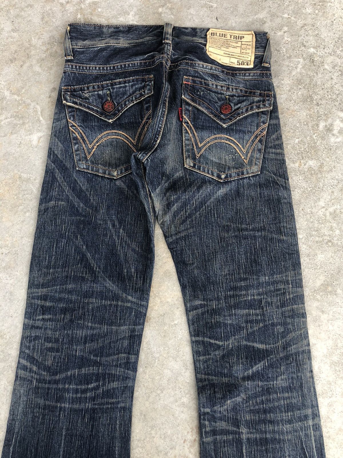 If Six Was Nine Japanese Edwin 503 Flared Jeans Bootcut Distressed Jeans Size US 31 - 8 Thumbnail