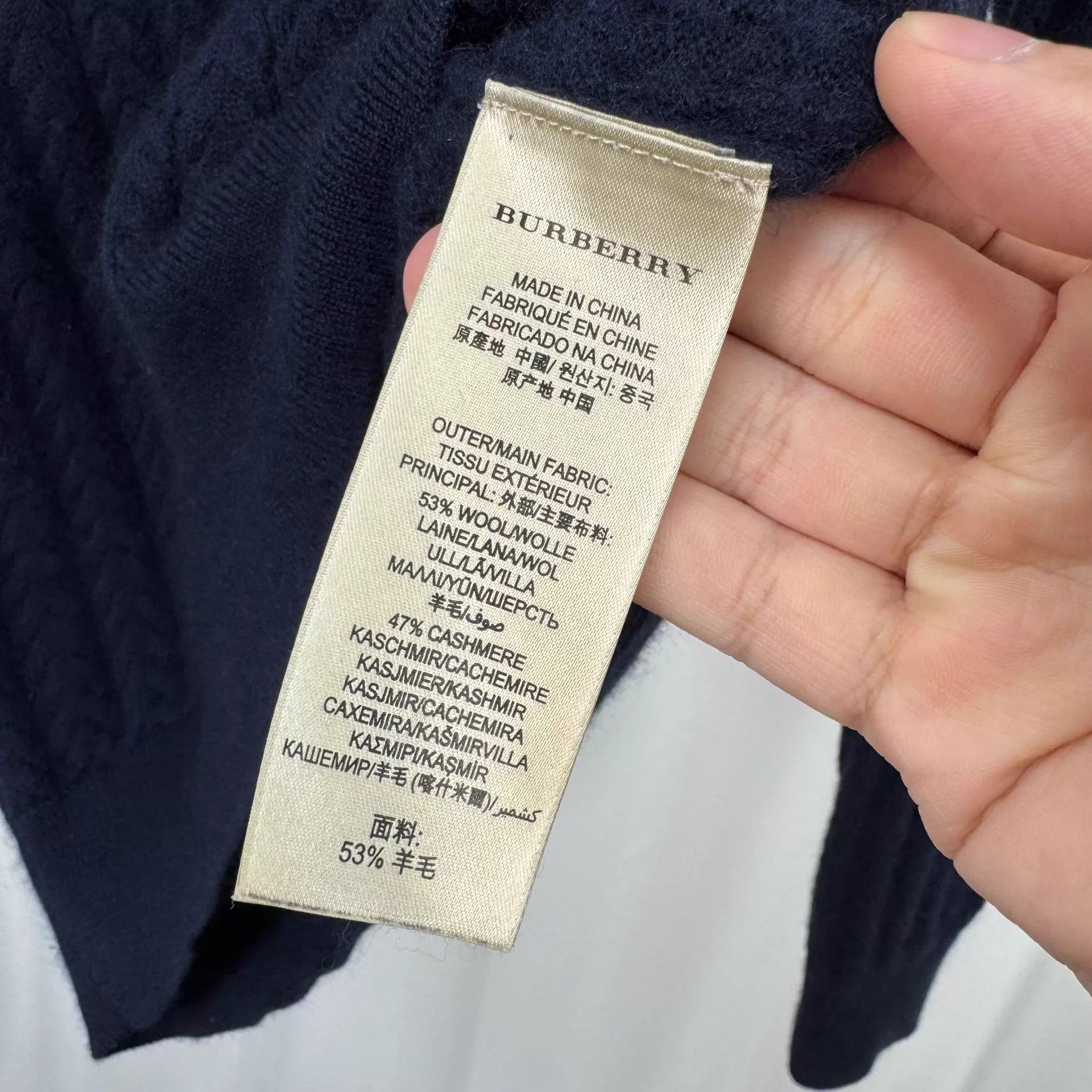 Burberry Burberry Logo Cable Knit Cashmere Sweater L Mint Size L / US 10 / IT 46 - 7 Thumbnail