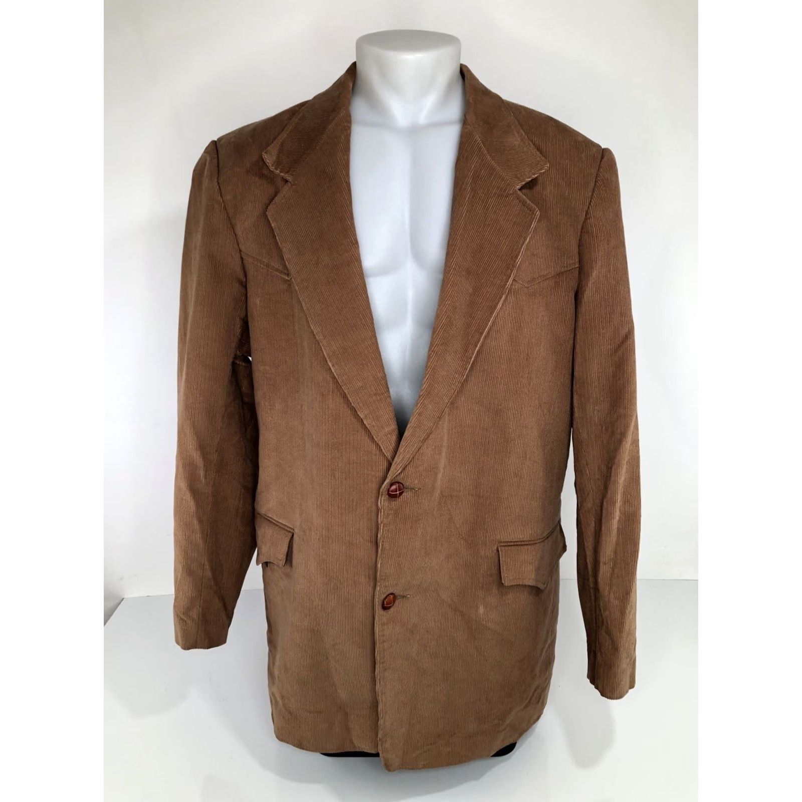 Vintage PIONEER WEAR Corduroy Western Cowboy ELBOW PATCH Mens 52 Jacket Blazer Jacket Blazer Corduroy Brown 52 Mens 90s J7 Size 52R - 2 Thumbnail