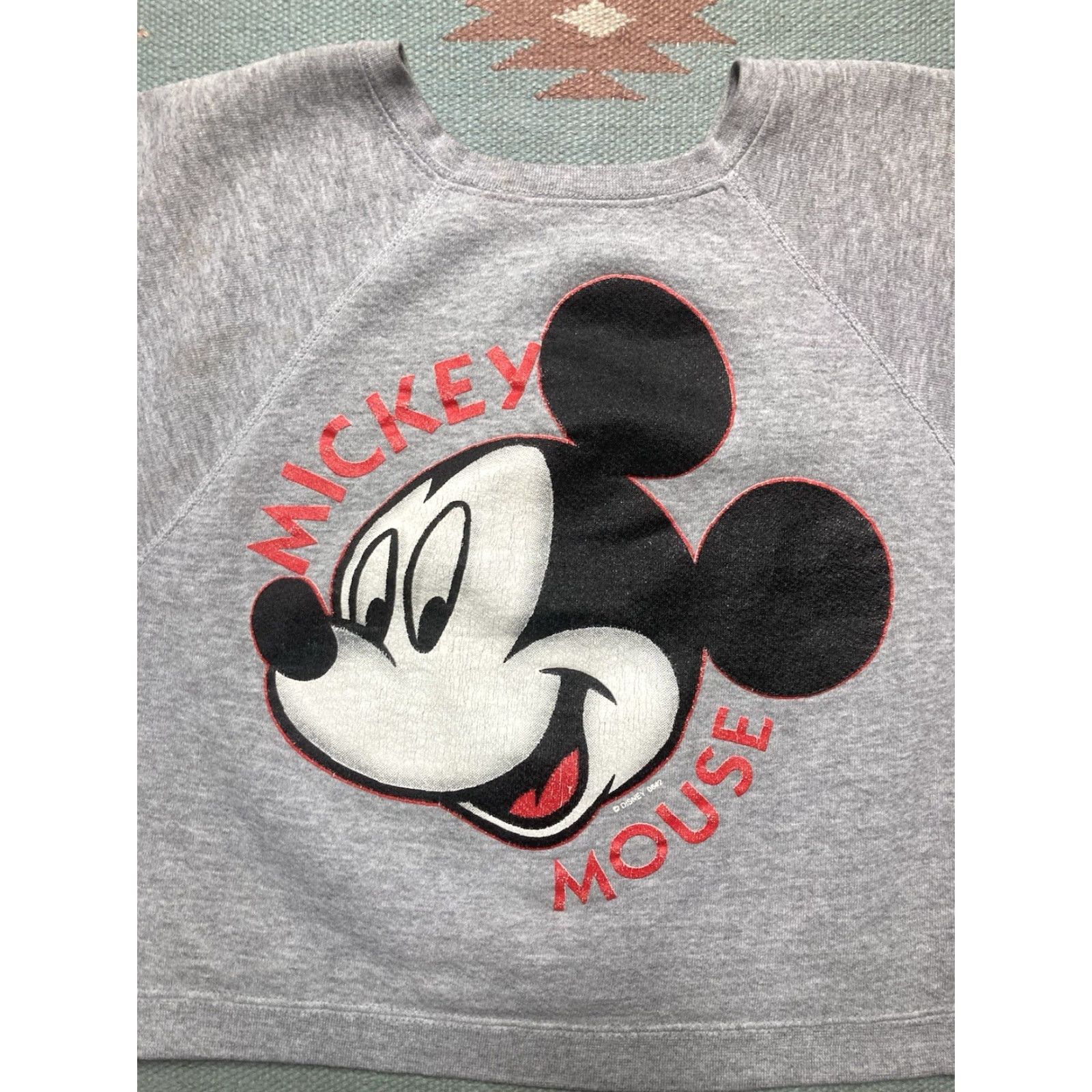 Disney VINTAGE Sweatshirt Mickey Mouse Disney Cartoon Crewneck Boxy Fit Large Men Gray L Size US L / EU 52-54 / 3 - 2 Thumbnail