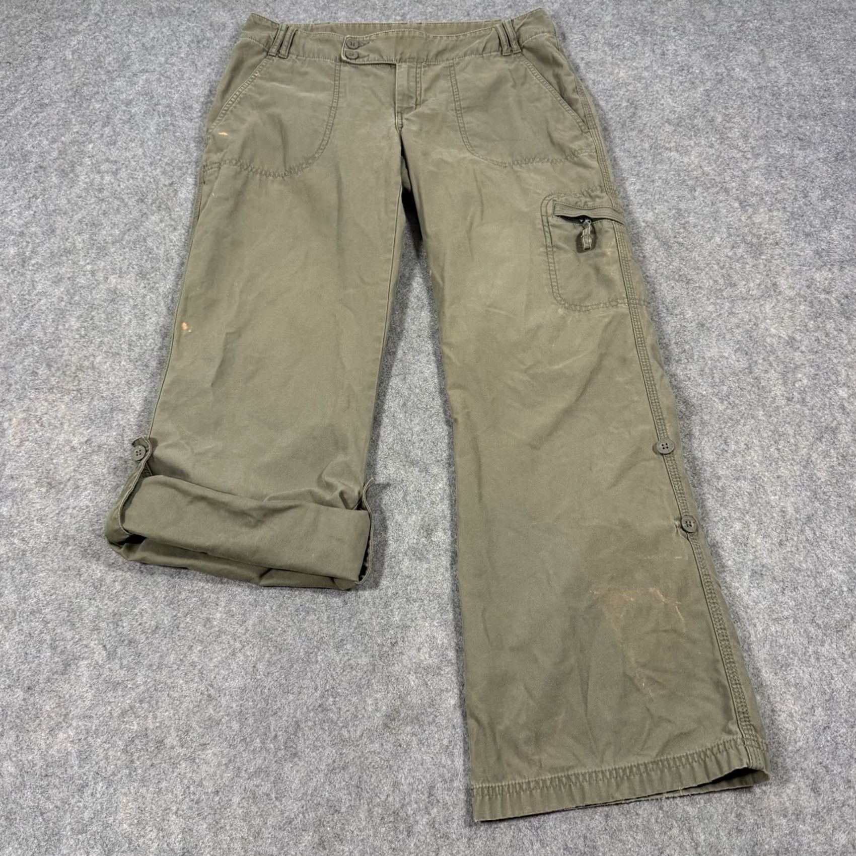 Vintage Columbia Pants Women Cargo Roll Tab Leg Style: Straight Size 10 Green Size 32" / US 10 / IT 46 - 3 Thumbnail
