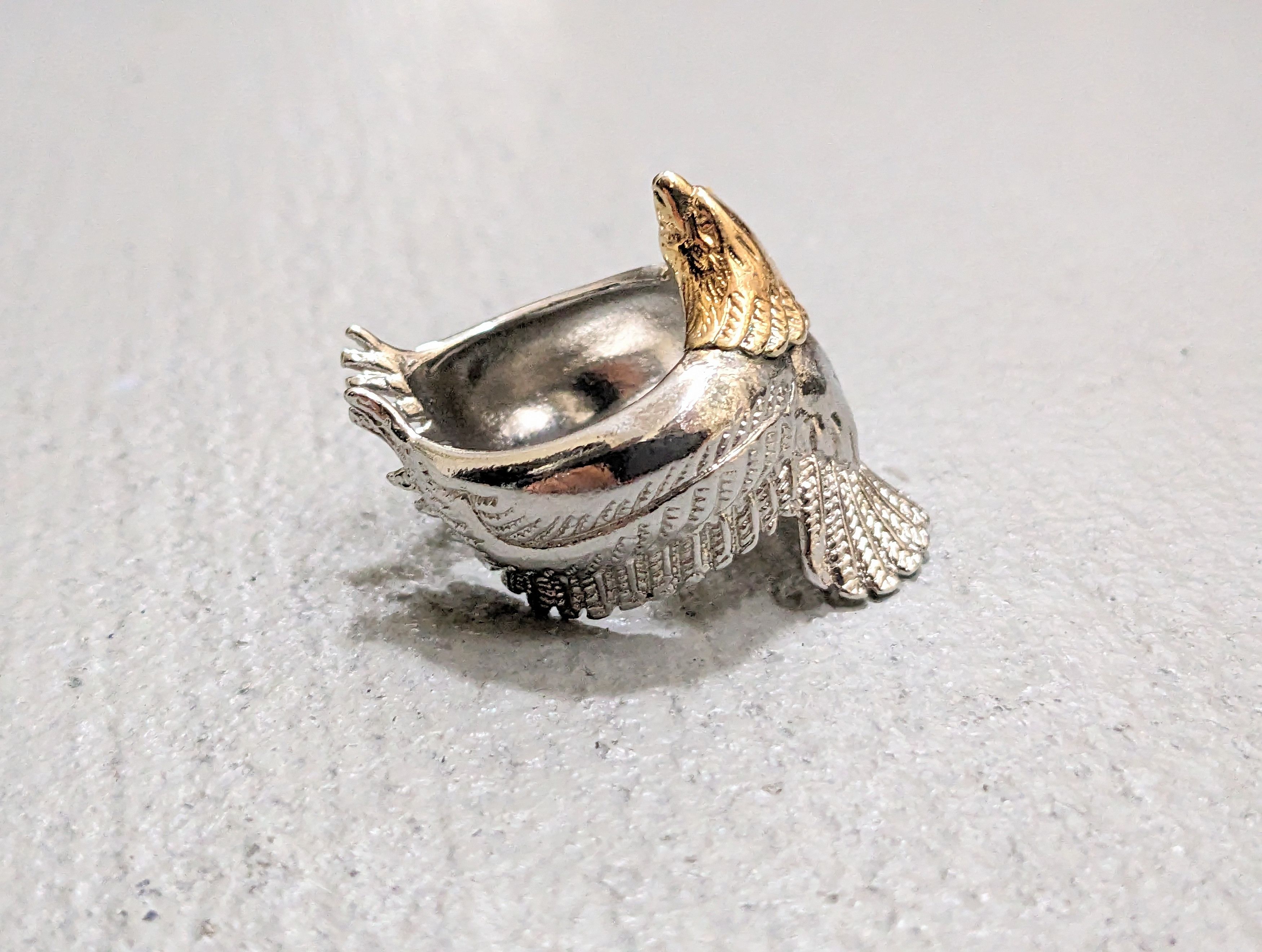 Jewelry Stainless Steel Ring Eagle Size 9 Gold Two-tone USA Size ONE SIZE - 5 Thumbnail