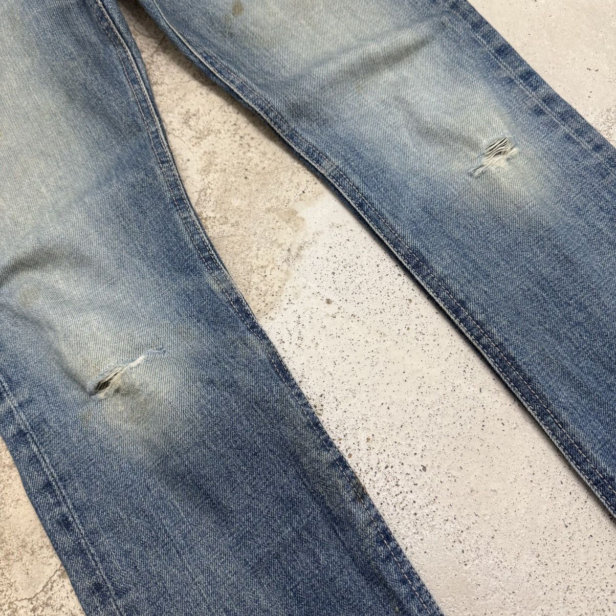 Japanese Brand DMG Buttonfly Slim Straight Distressed Denim Pants Size 26" / US 2 / IT 38 - 6 Thumbnail