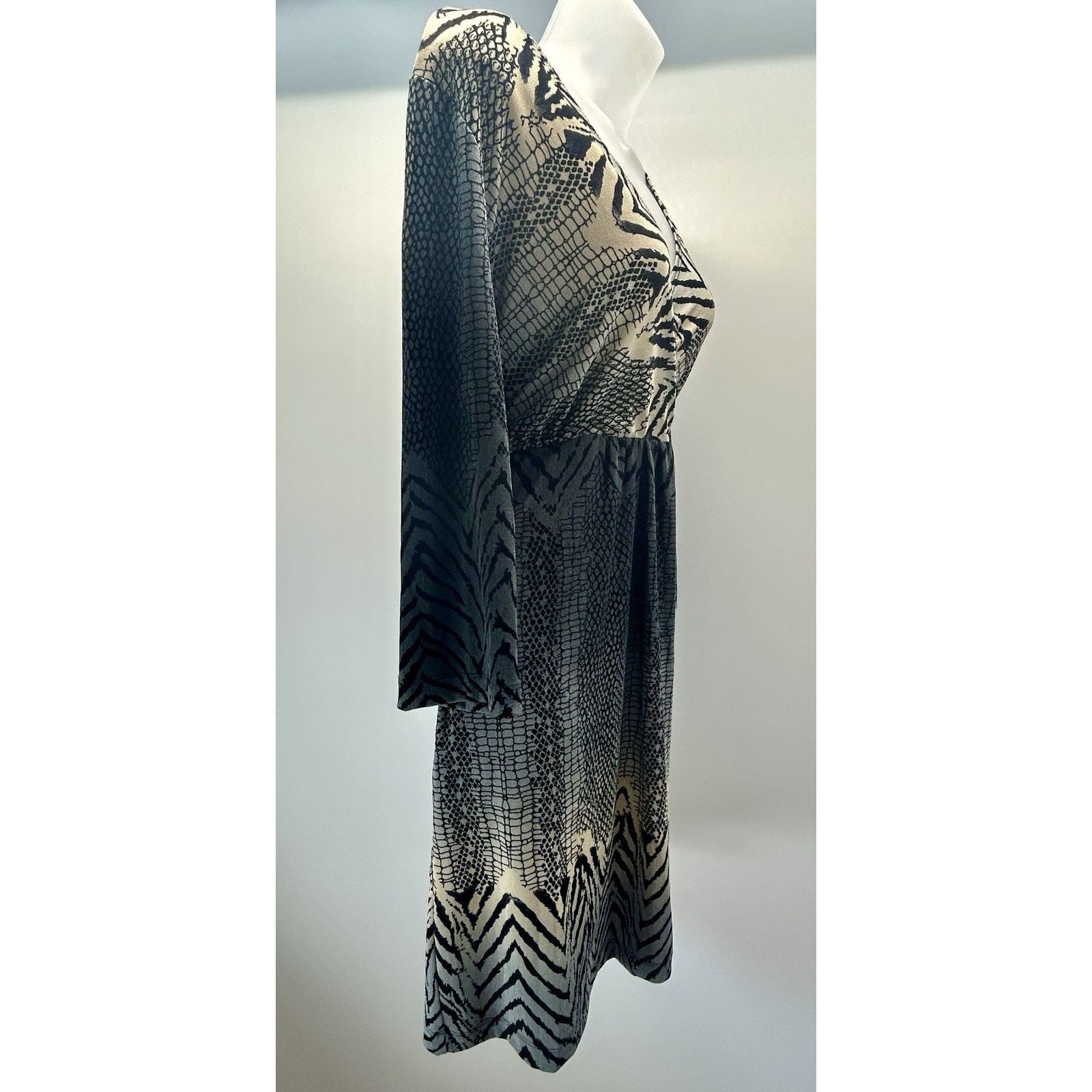 Chicos CHICO'S Slinky Knit DRESS 2 12 L Animal Print Zebra Snake Size L / US 10 / IT 46 - 4 Thumbnail
