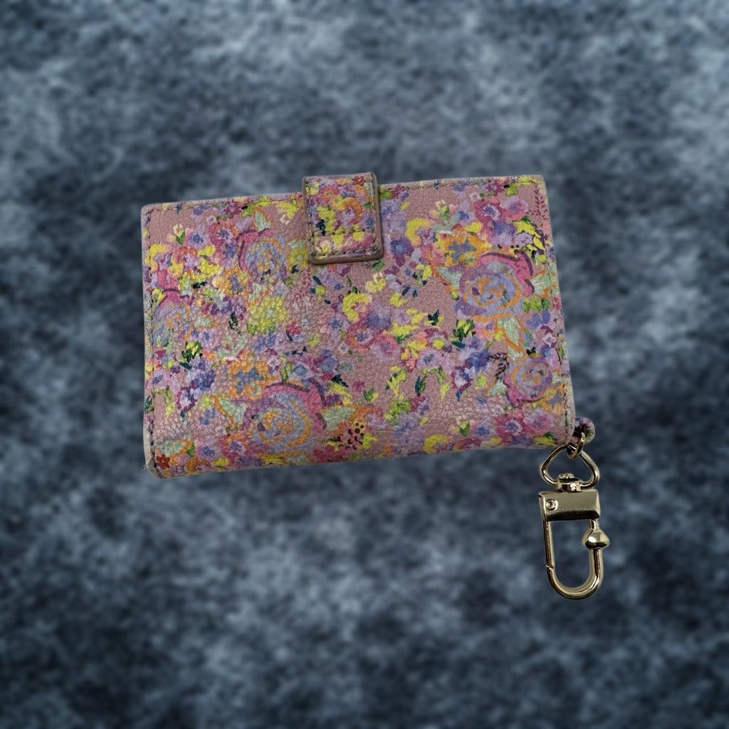 Betsey Johnson Betsey Johnson Wallet Pink Floral Card Holder ID Window Heart Magnetic Clutch Mini Wristlet Women Size ONE SIZE - 1 Thumbnail