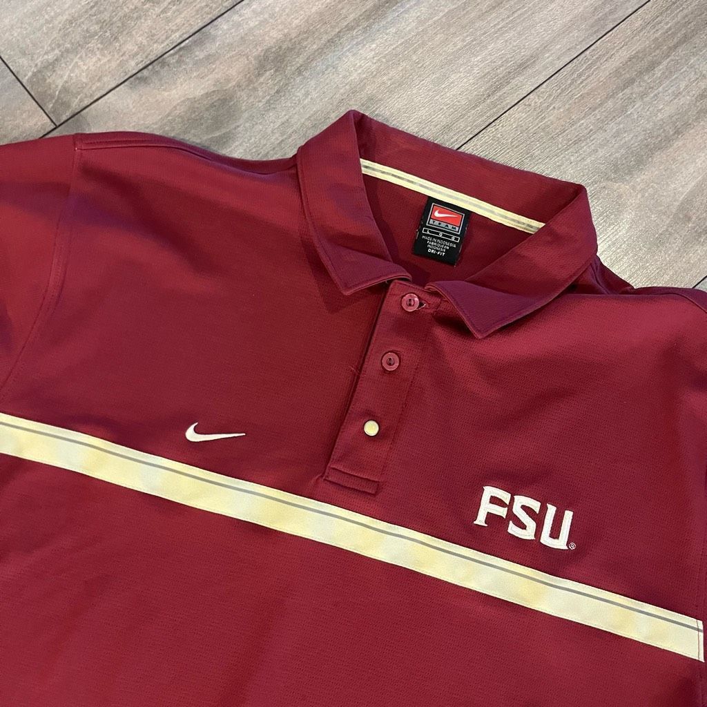 Nike Nike Florida State FSU Maroon Athletic Casual Polo Shirt Men Size US L / EU 52-54 / 3 - 3 Thumbnail